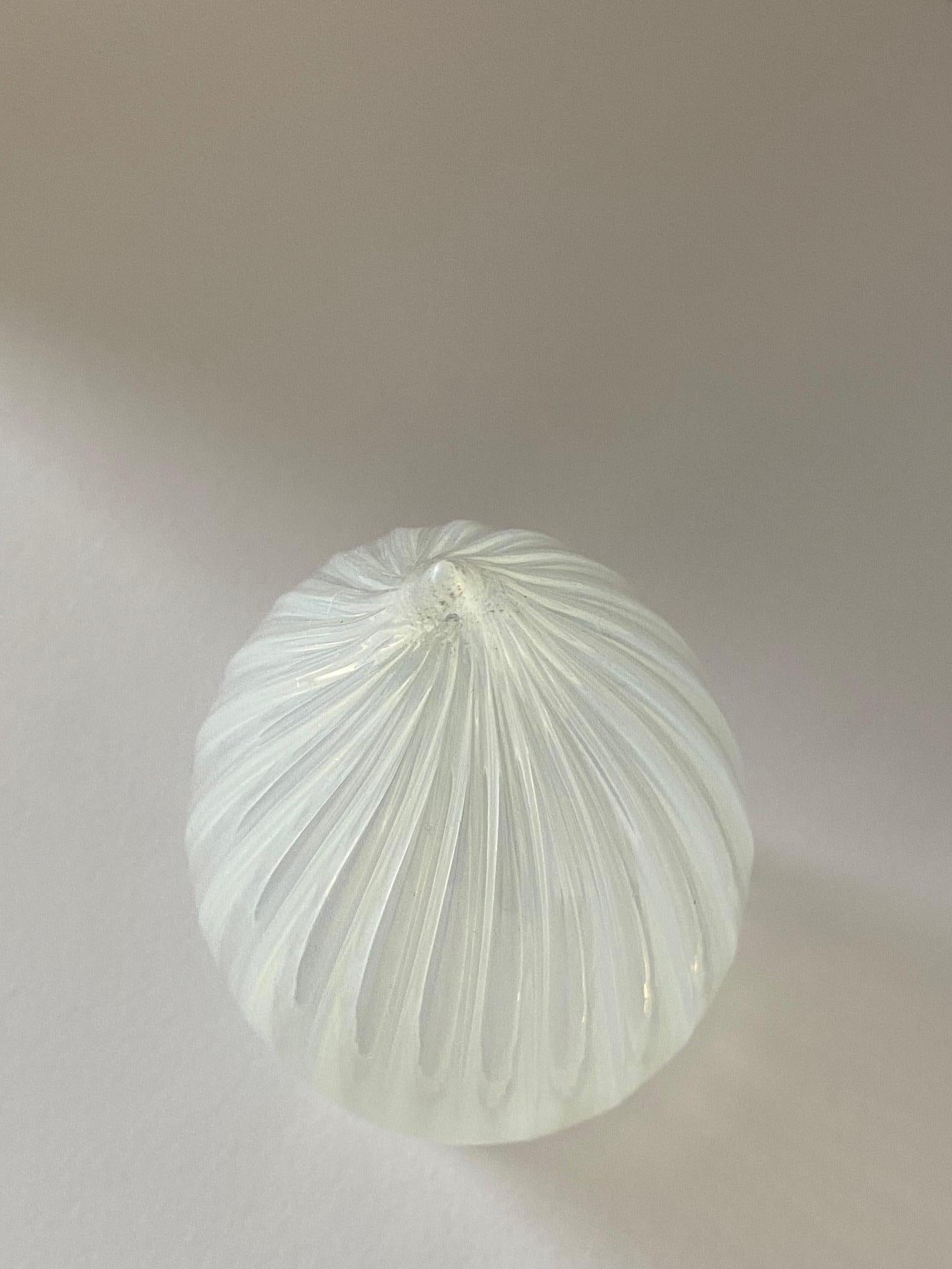 Mid-20th Century 1960s Vintage Opalescent Vertical Swirl Glass Bullet Light Globe with Fitter For Sale