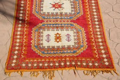 1960s Moroccan Berber Rug by Weaver Tribes, Hand-Knotted Wool, Orange