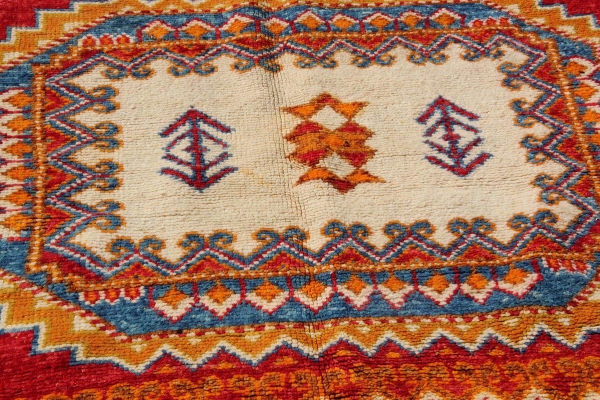 1960s Vintage Orange Moroccan Berber Rug In Good Condition For Sale In North Hollywood, CA