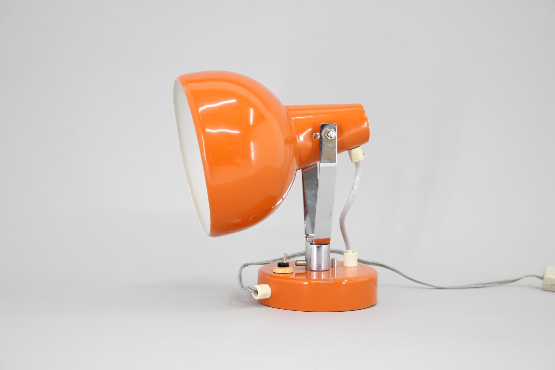 1960s Vintage Orange Table or Wall Lamp, Czechoslovakia In Good Condition For Sale In Praha, CZ