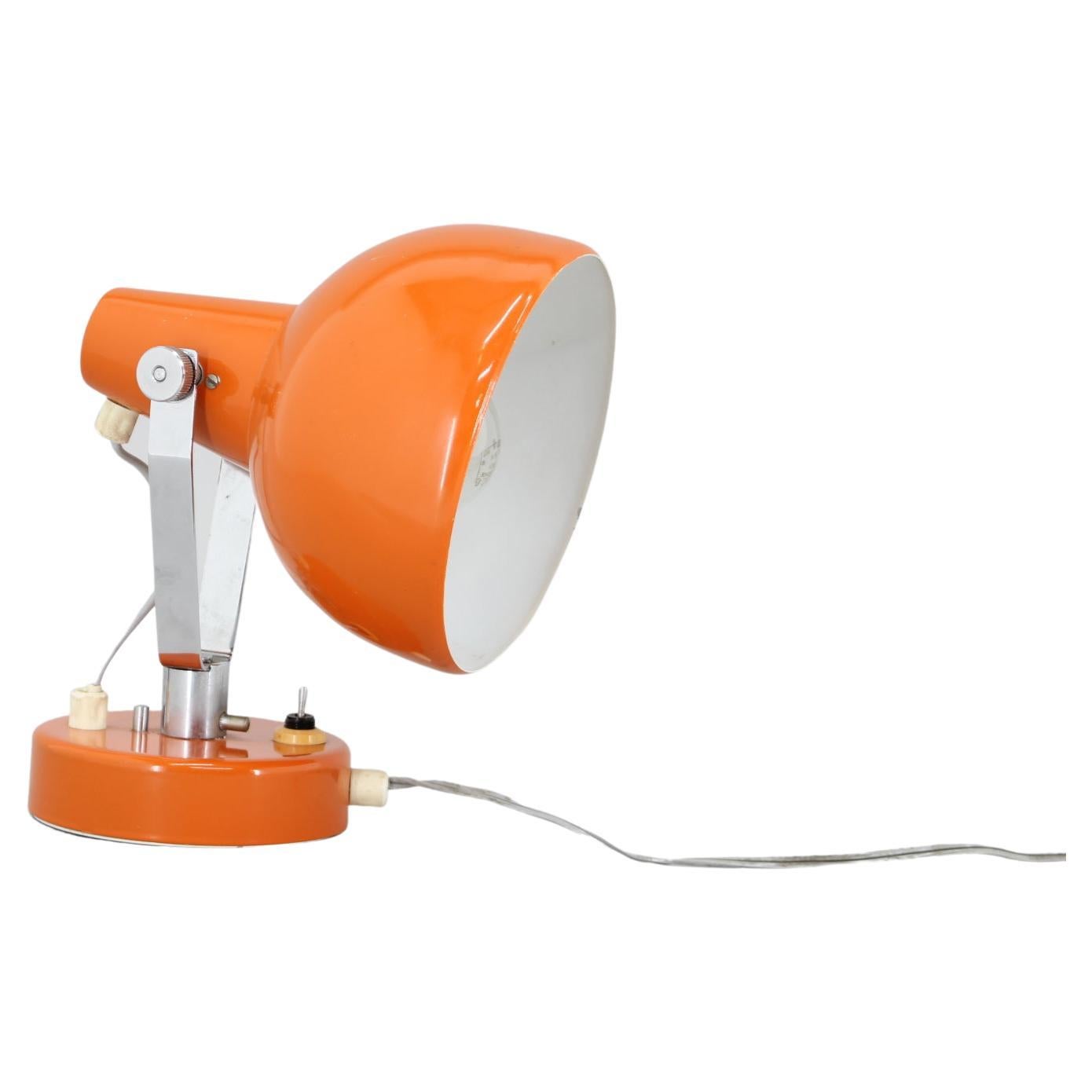 1960s Vintage Orange Table or Wall Lamp, Czechoslovakia For Sale