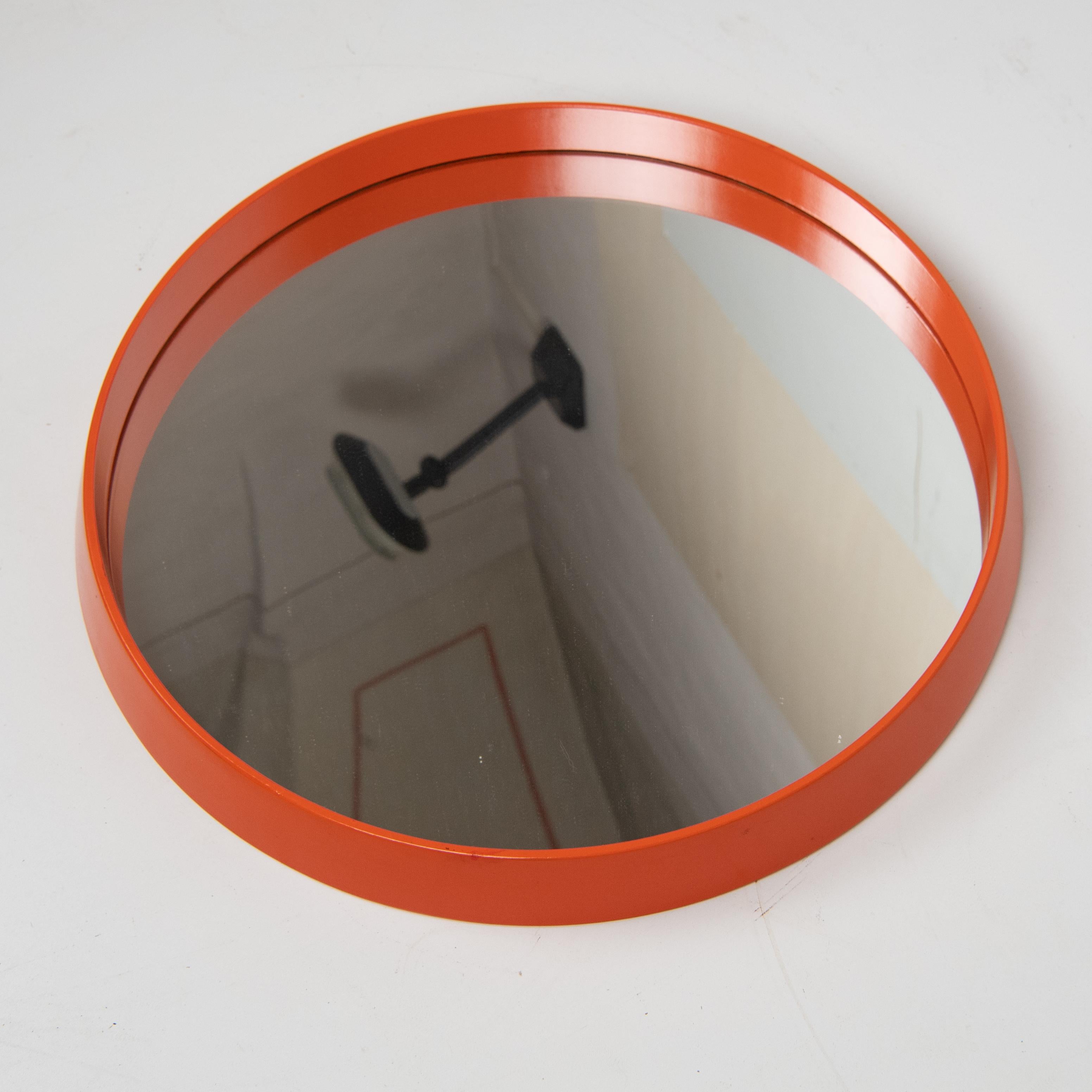 20th Century 1960s Vintage Orange Wall Mirror