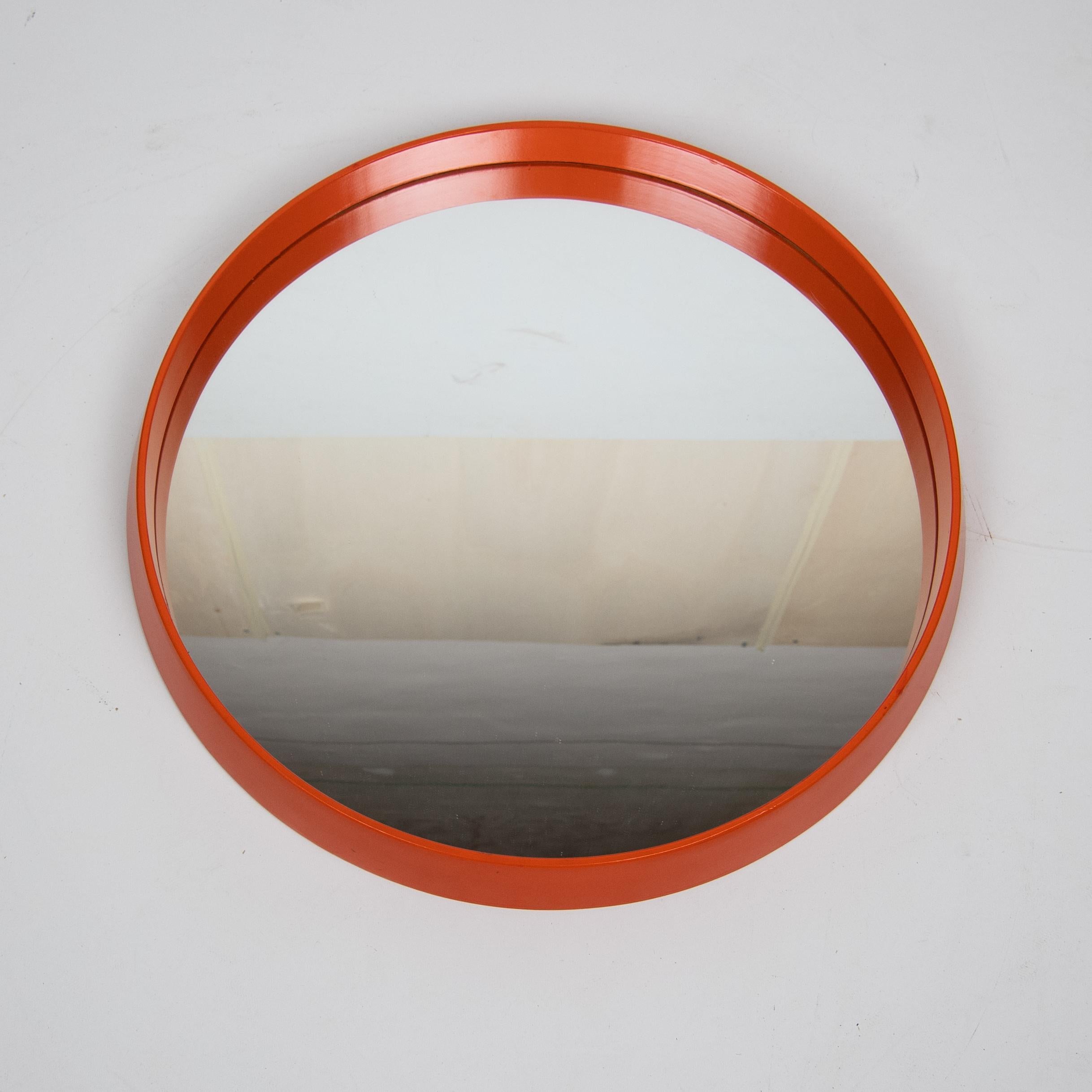 1960s Vintage Orange Wall Mirror 1