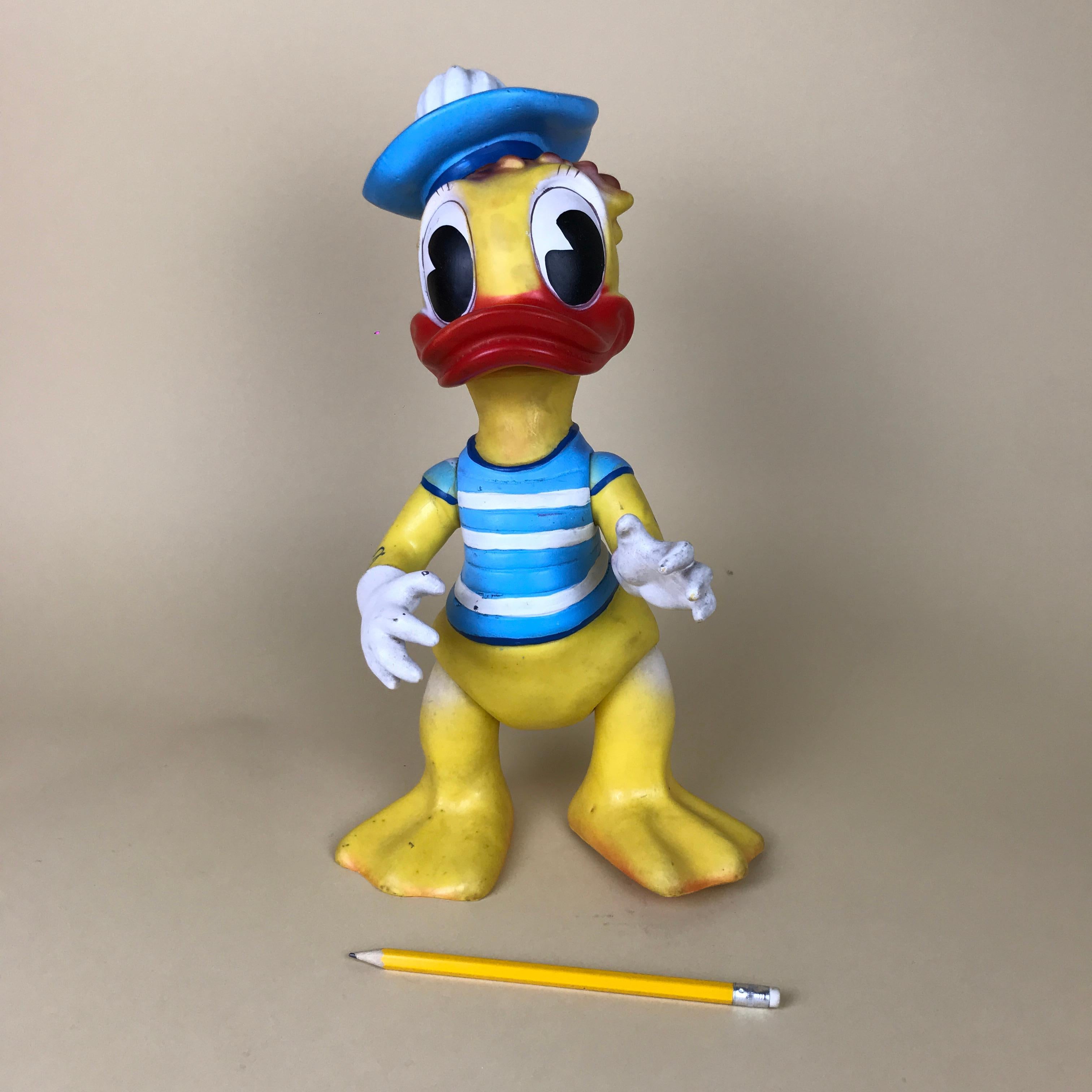 1960s Vintage Original Disney Donald Duck Sailor Rubber Squeak Toy by Arădeanca For Sale 4