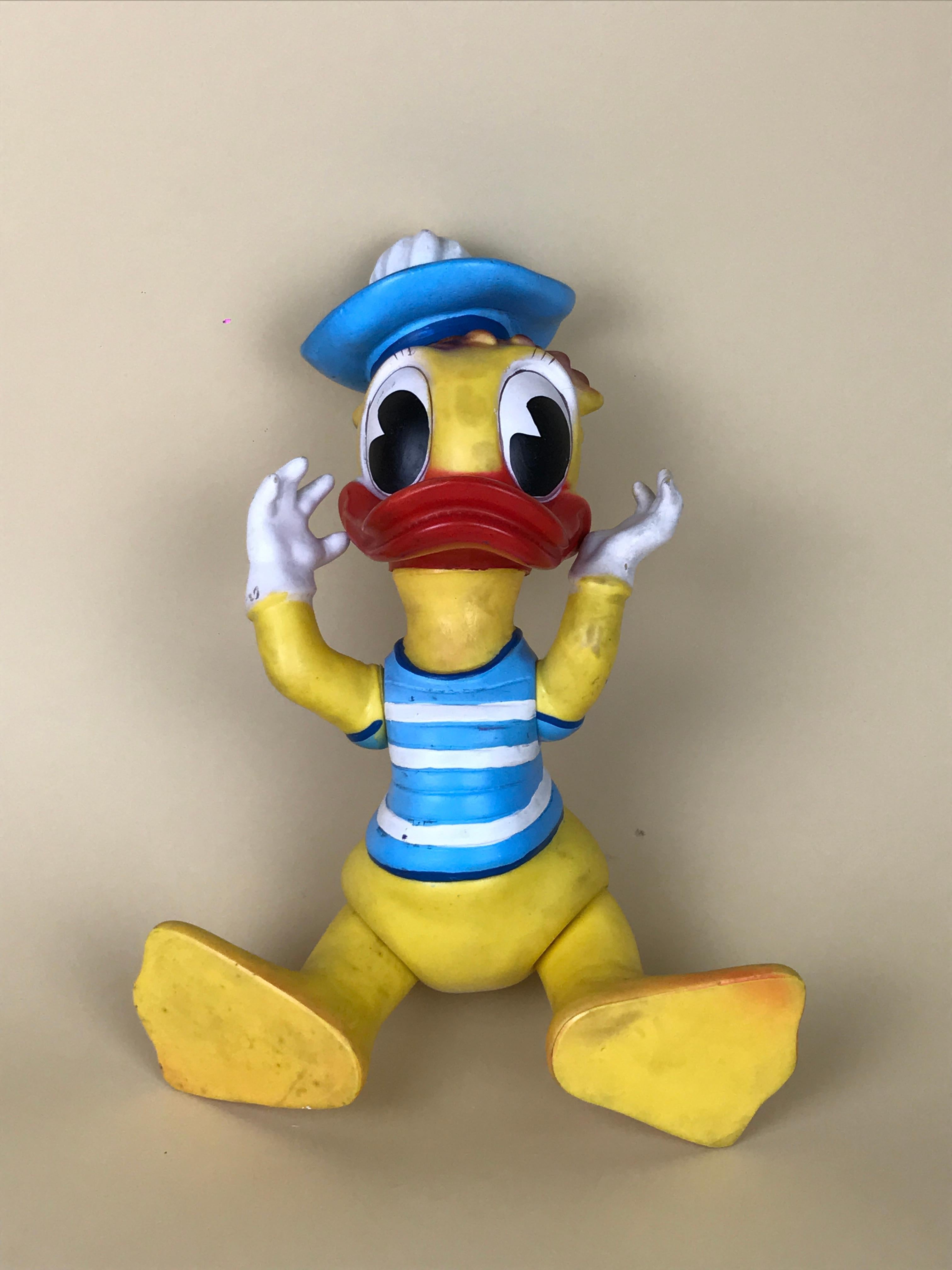 Romanian 1960s Vintage Original Disney Donald Duck Sailor Rubber Squeak Toy by Arădeanca For Sale