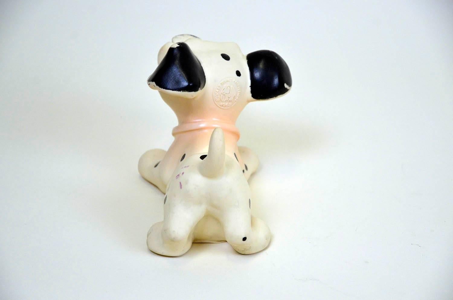 Mid-Century Modern 1960s Vintage Original Disney One Hundred and One Dalmatians Rubber Squeak Toy For Sale