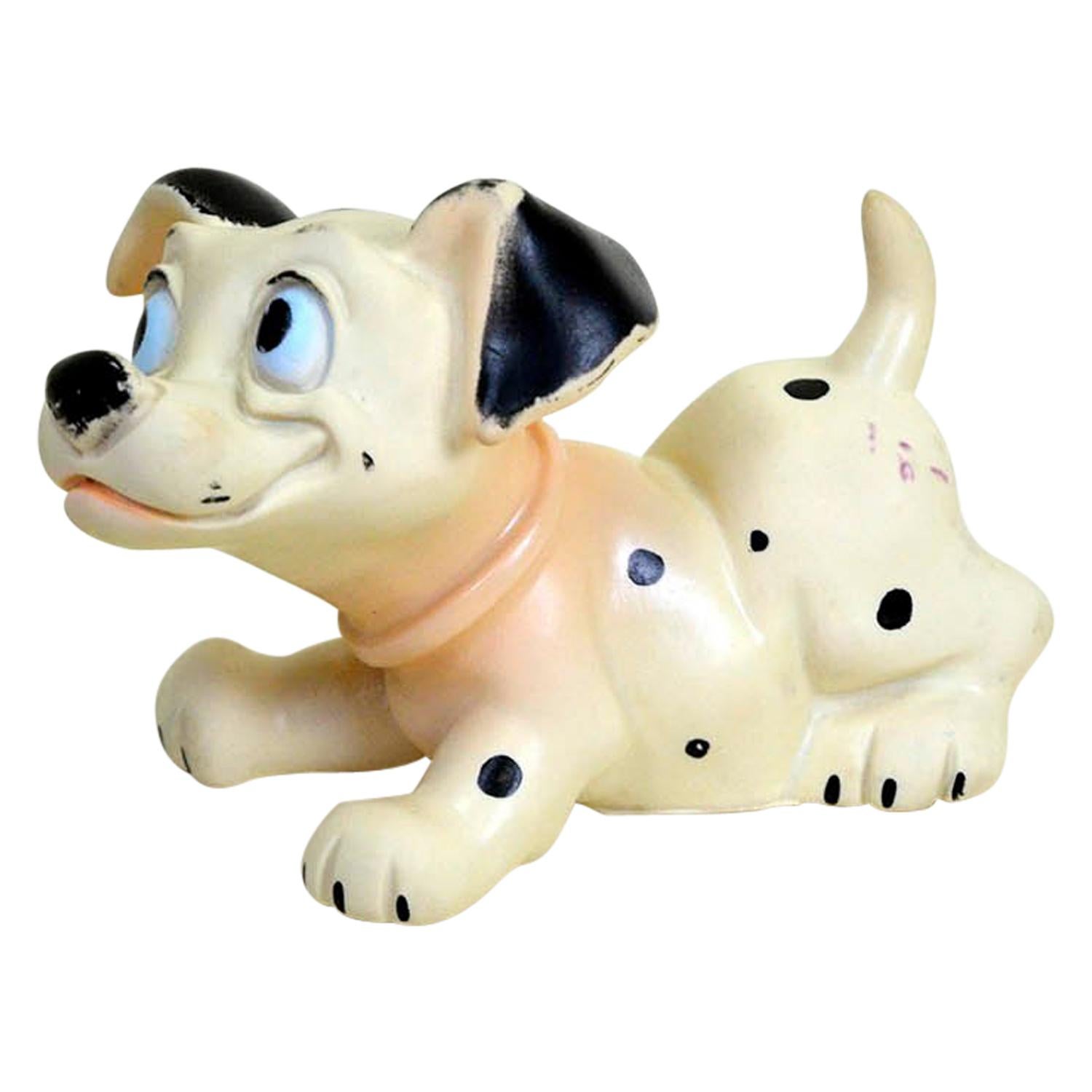1960s Vintage Original Disney One Hundred and One Dalmatians Rubber Squeak Toy For Sale
