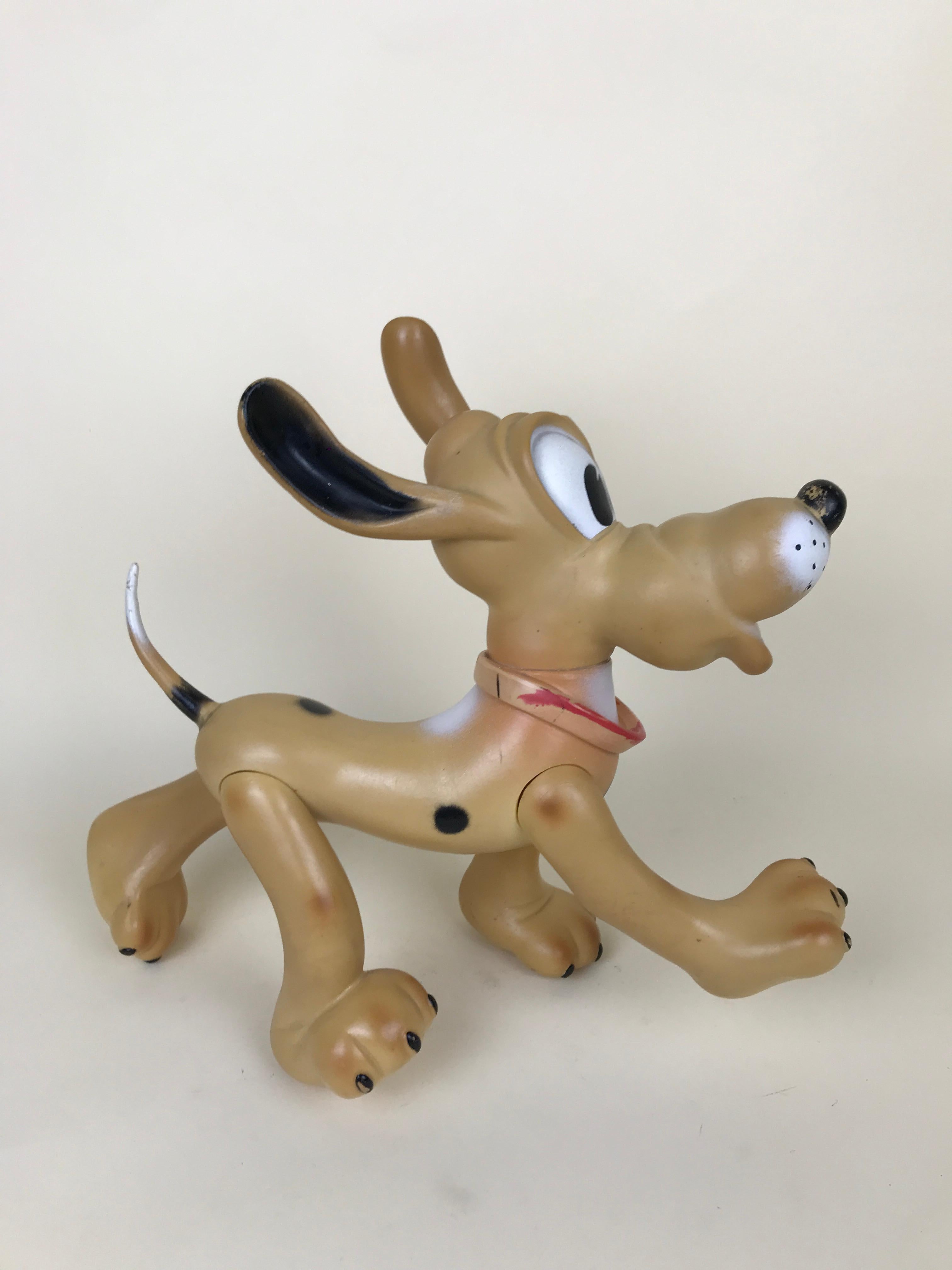 Mid-Century Modern 1960s Vintage Original Disney Pluto Rubber Squeak Toy Made in Italy For Sale