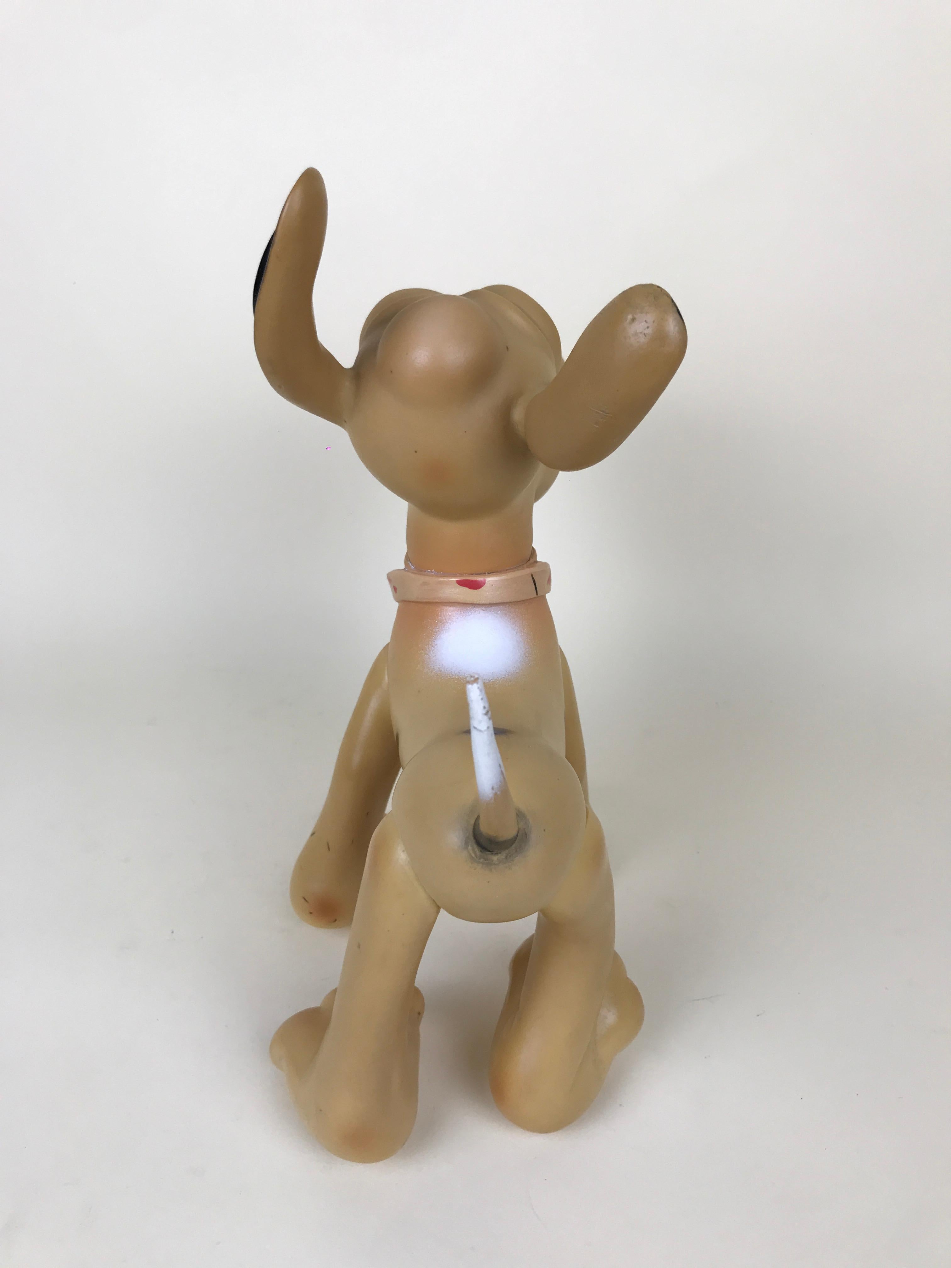 Italian 1960s Vintage Original Disney Pluto Rubber Squeak Toy Made in Italy For Sale