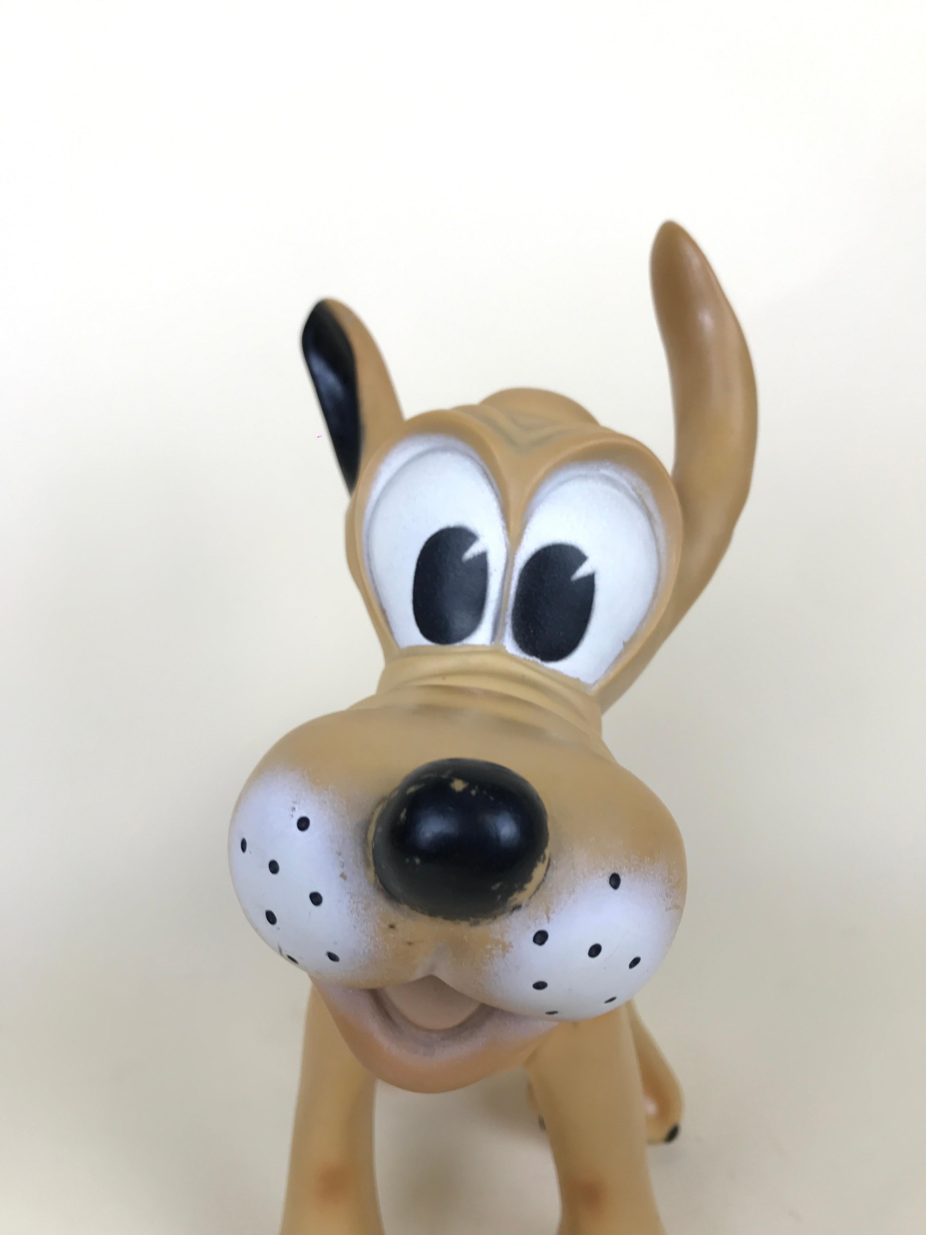 Mid-20th Century 1960s Vintage Original Disney Pluto Rubber Squeak Toy Made in Italy For Sale