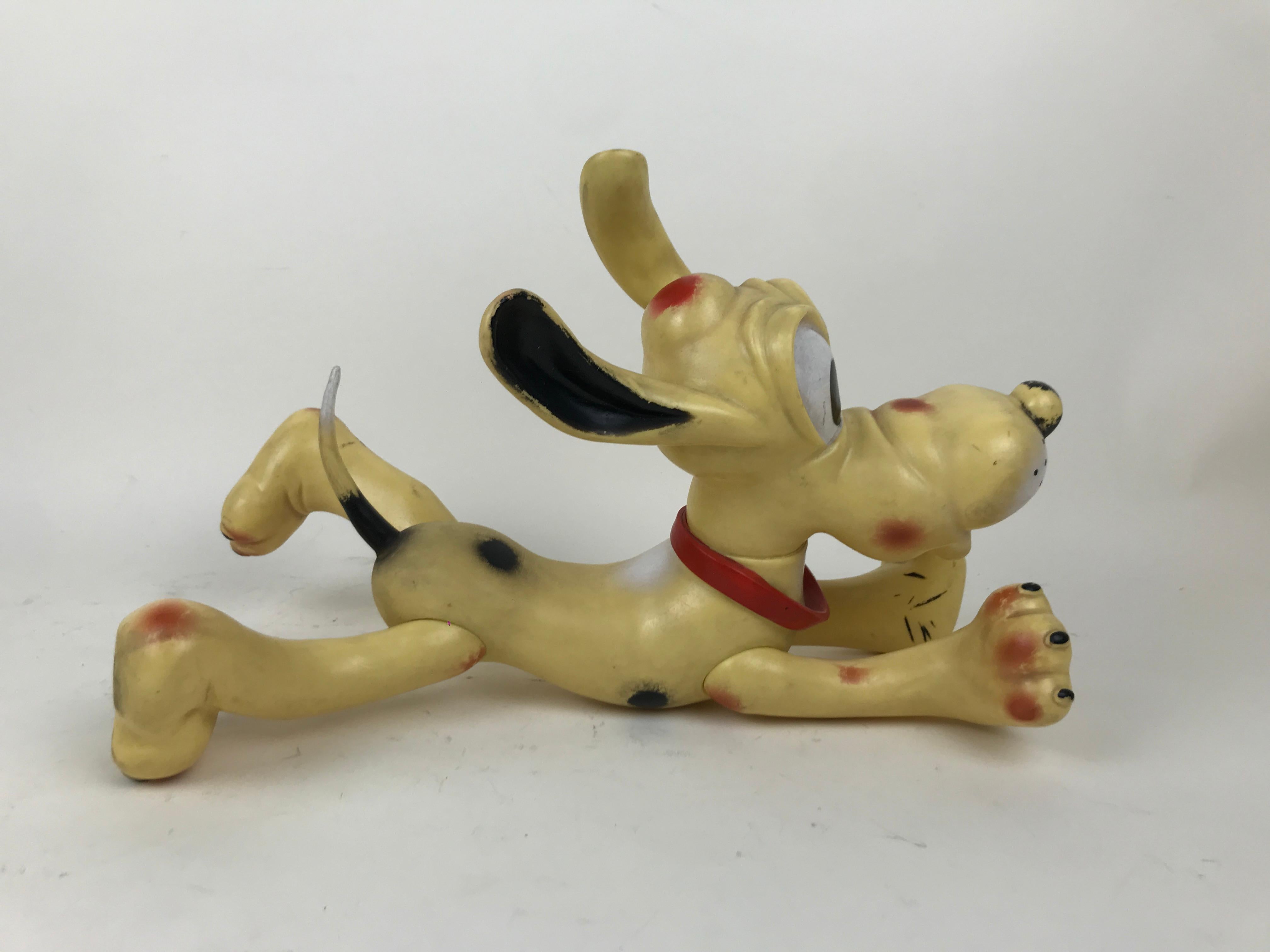 1960s Vintage Original Disney Pluto Rubber Squeak Toy Made in Italy In Good Condition In Milan, IT