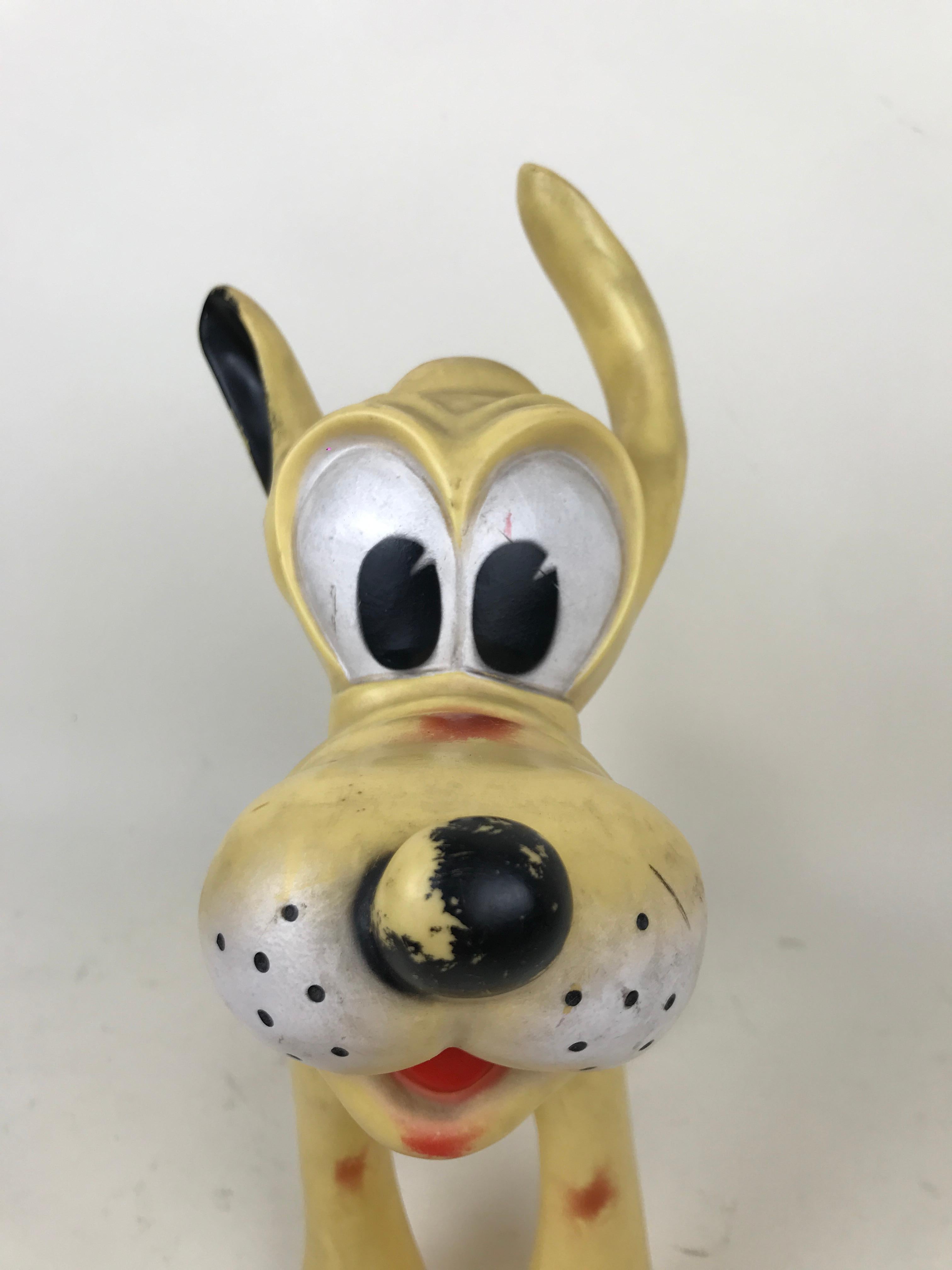 1960s Vintage Original Disney Pluto Rubber Squeak Toy Made in Italy 1