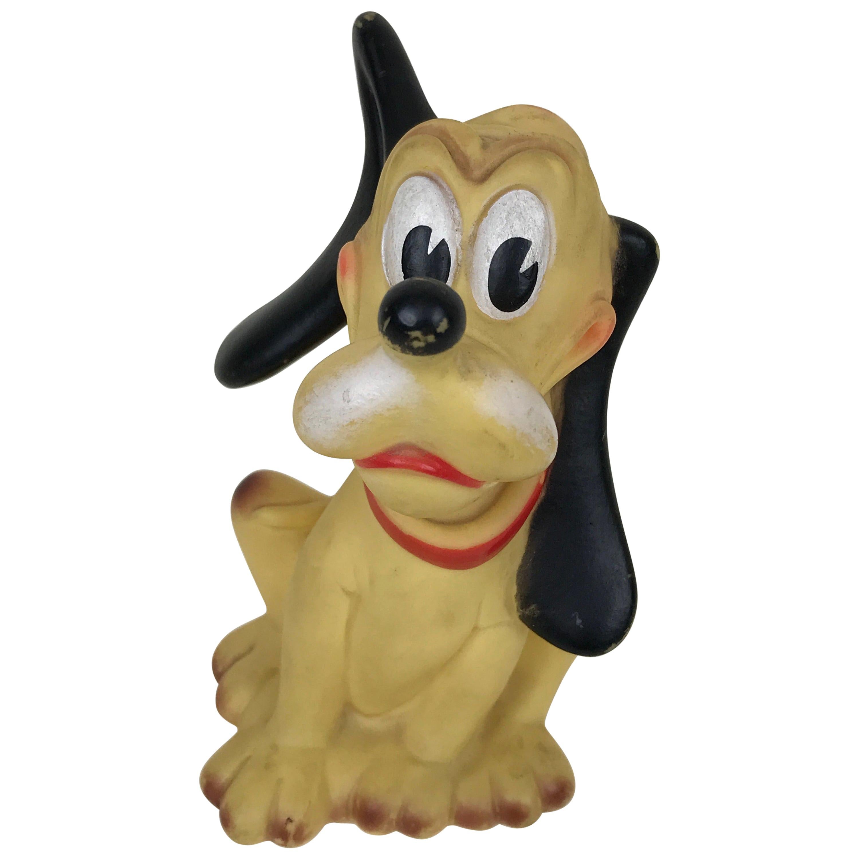 1960s Vintage Original Disney Pluto Rubber Squeak Toy Made in Italy Ledraplastic