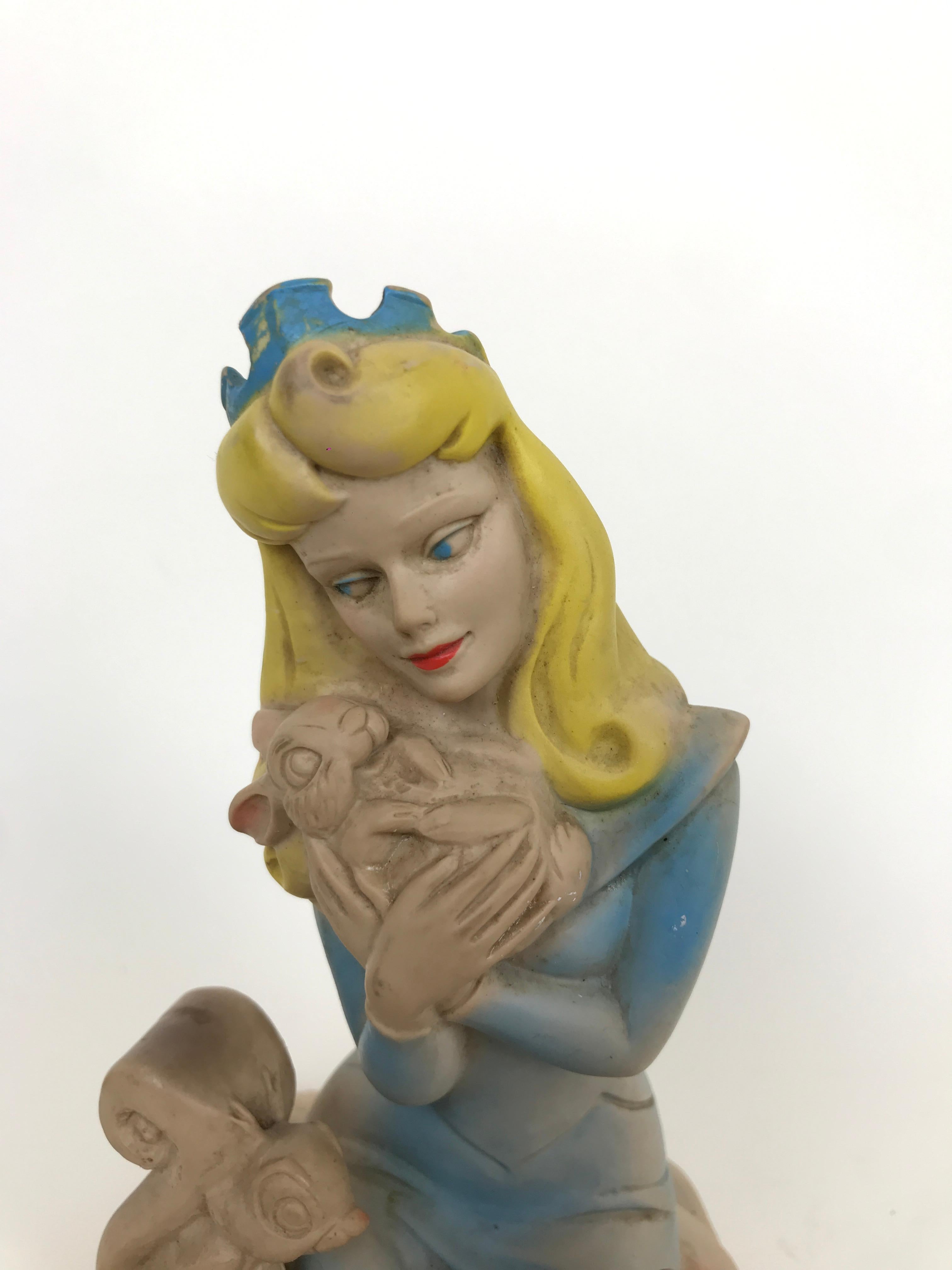 English 1960s Vintage Original Disney Sleeping Beauty Rubber Squeak Toy Made in England For Sale