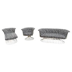 1960s Vintage Original Herbert Saiger for Woodard Aluminum Patio Set, 3 Pieces