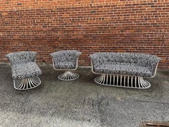 1960s Vintage Original Herbert Saiger for Woodard Aluminum Patio Set, 3 Pieces