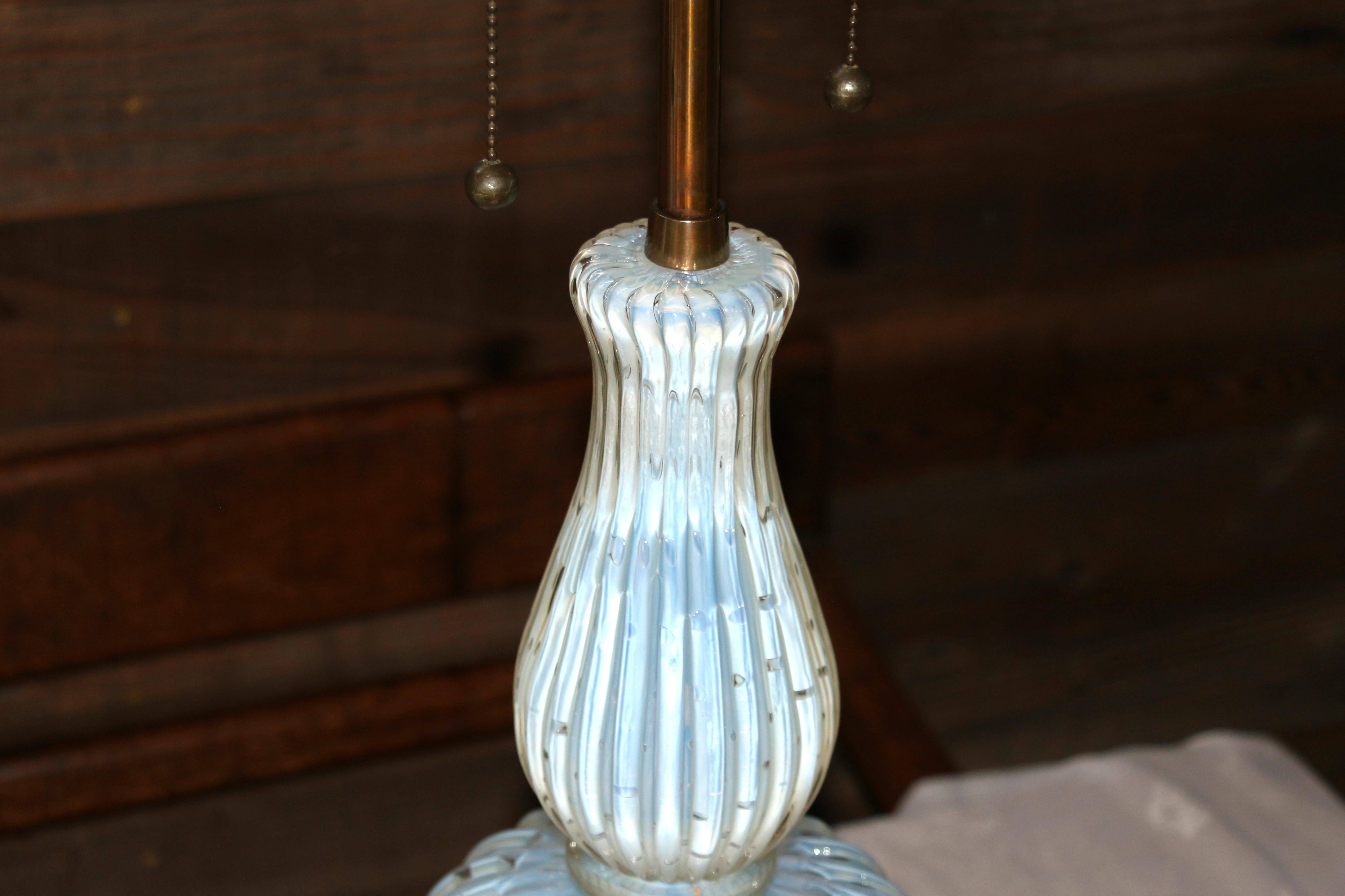 1960s Vintage Paire de lampes de table en verre Murano Glass italien en vente 5