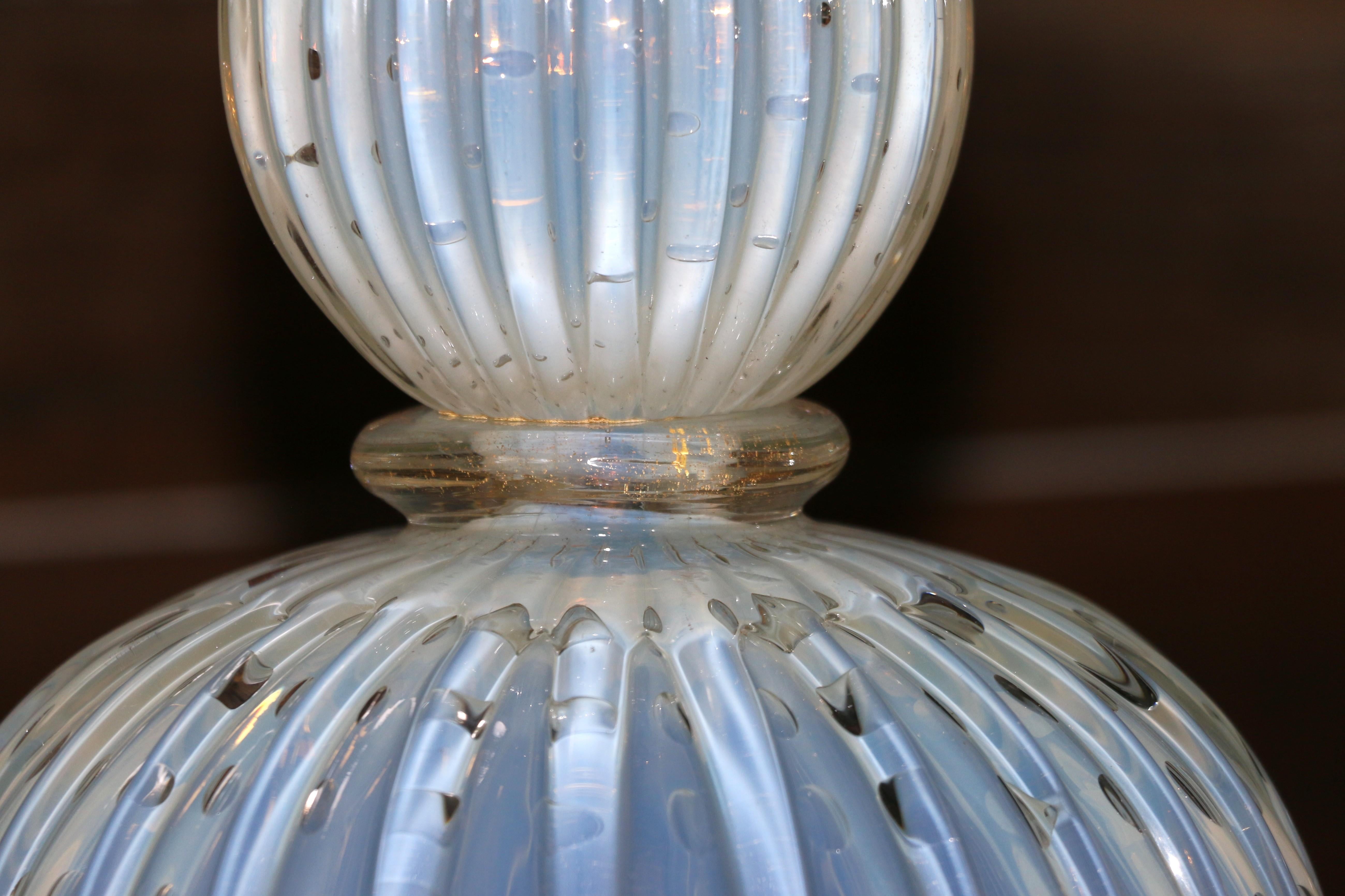 1960s Vintage Paire de lampes de table en verre Murano Glass italien en vente 7