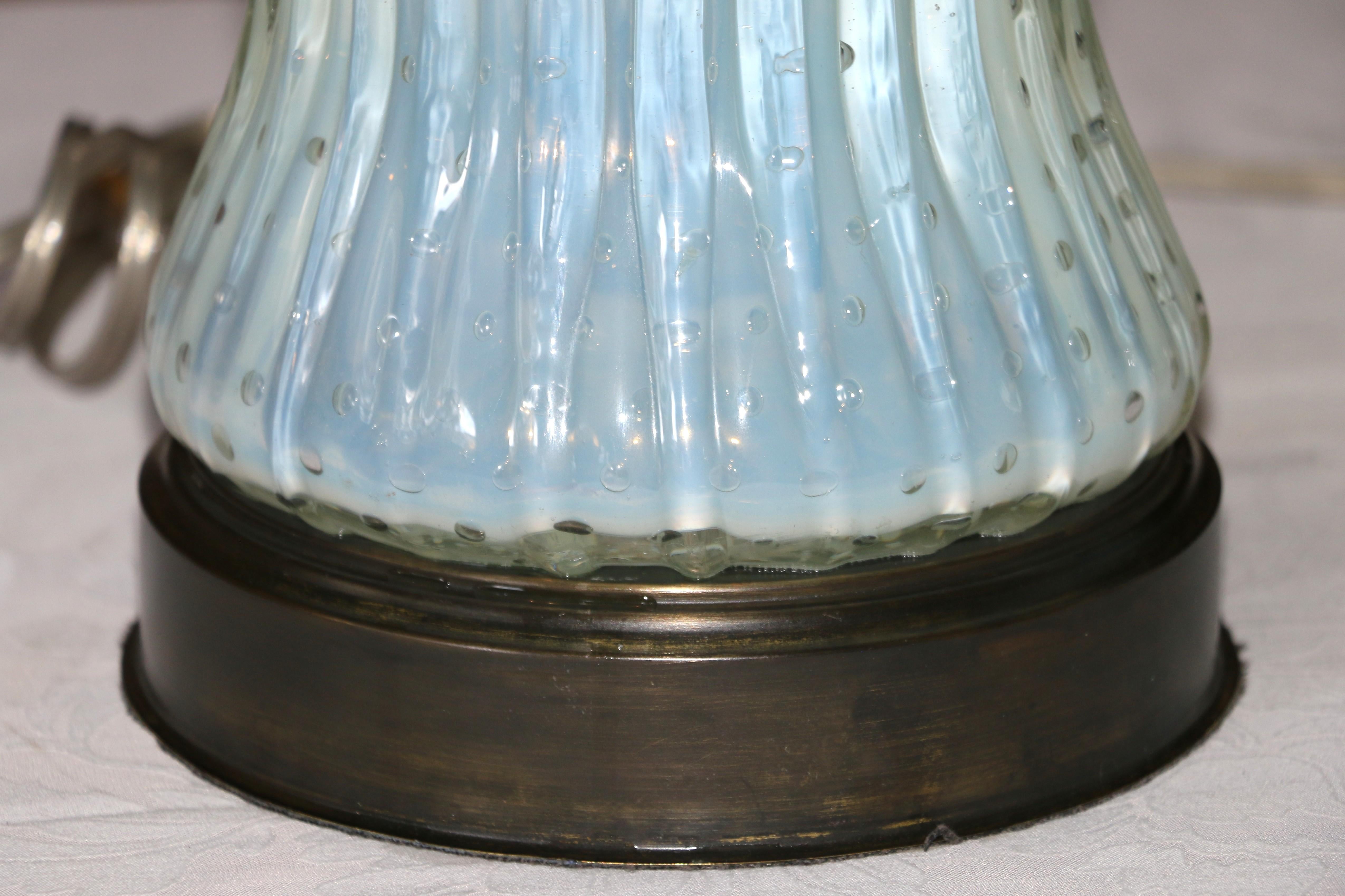 1960s Vintage Paire de lampes de table en verre Murano Glass italien en vente 10