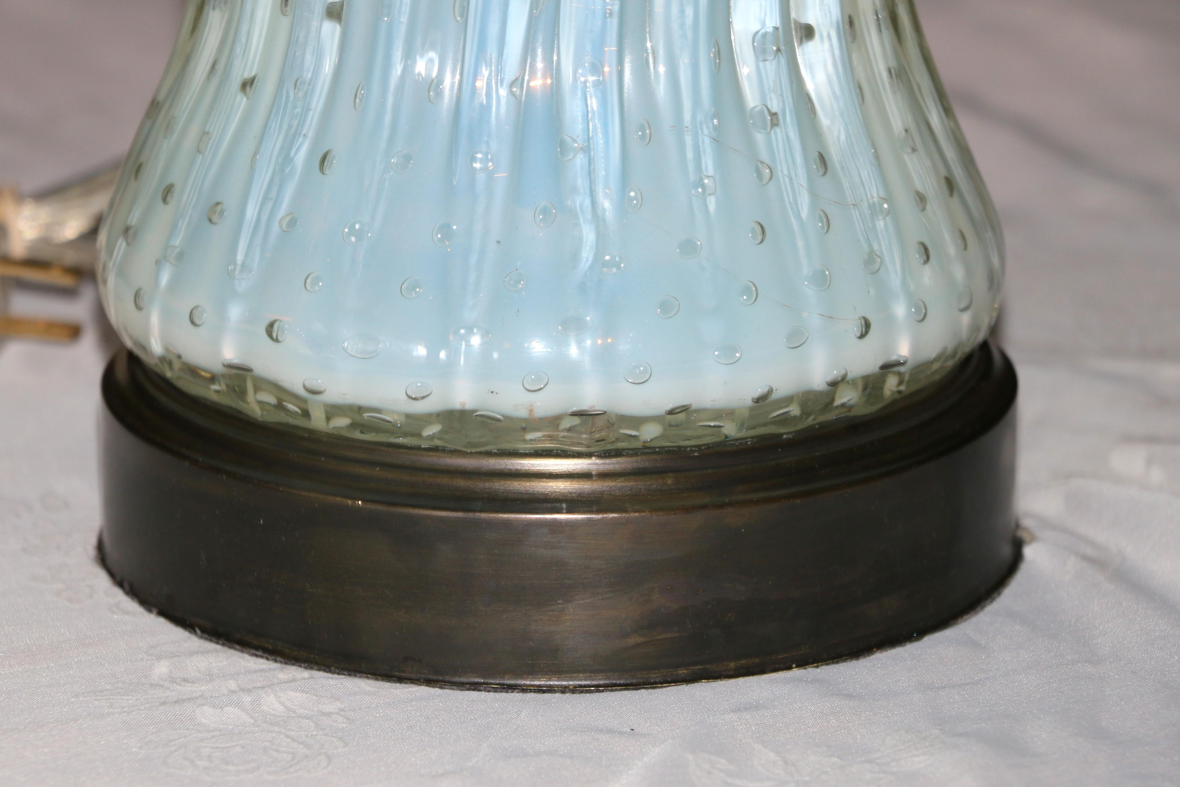 1960s Vintage Paire de lampes de table en verre Murano Glass italien en vente 11