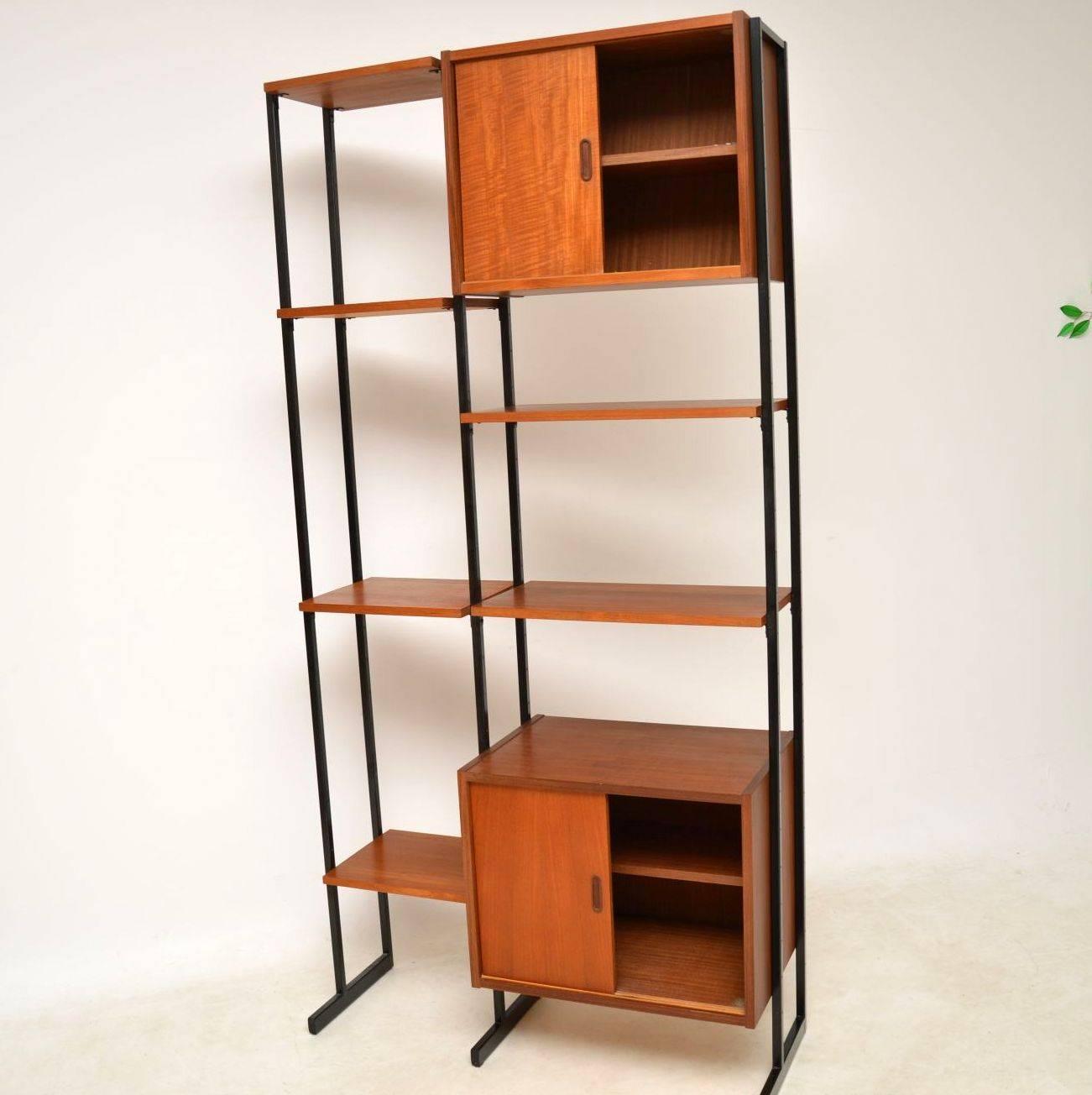 Mid-20th Century 1960s Vintage Pair of Teak Wall Units / Room Divider Cabinets