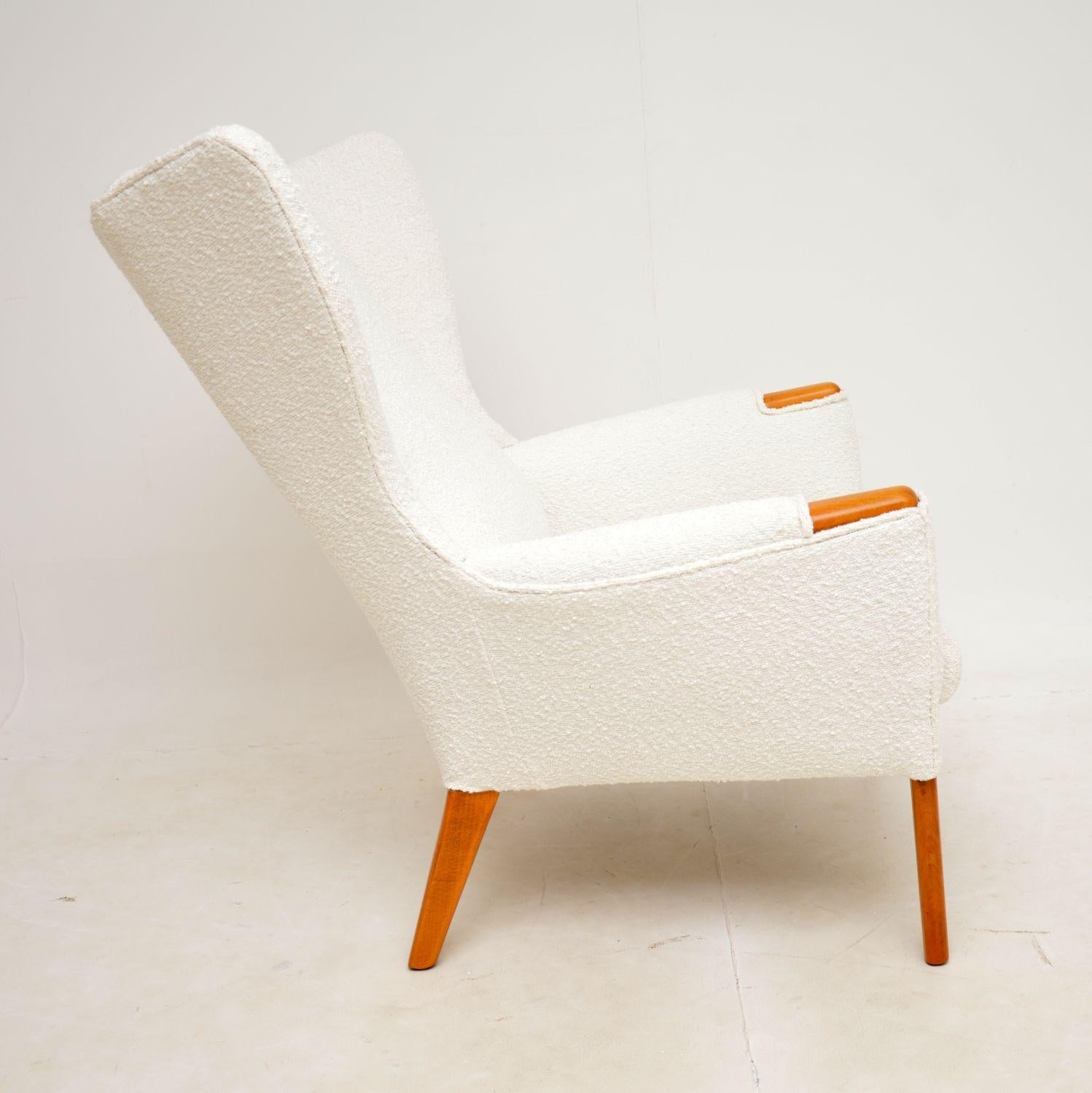 Mid-Century Modern 1960s Vintage Parker Knoll Wing Back Armchair For Sale