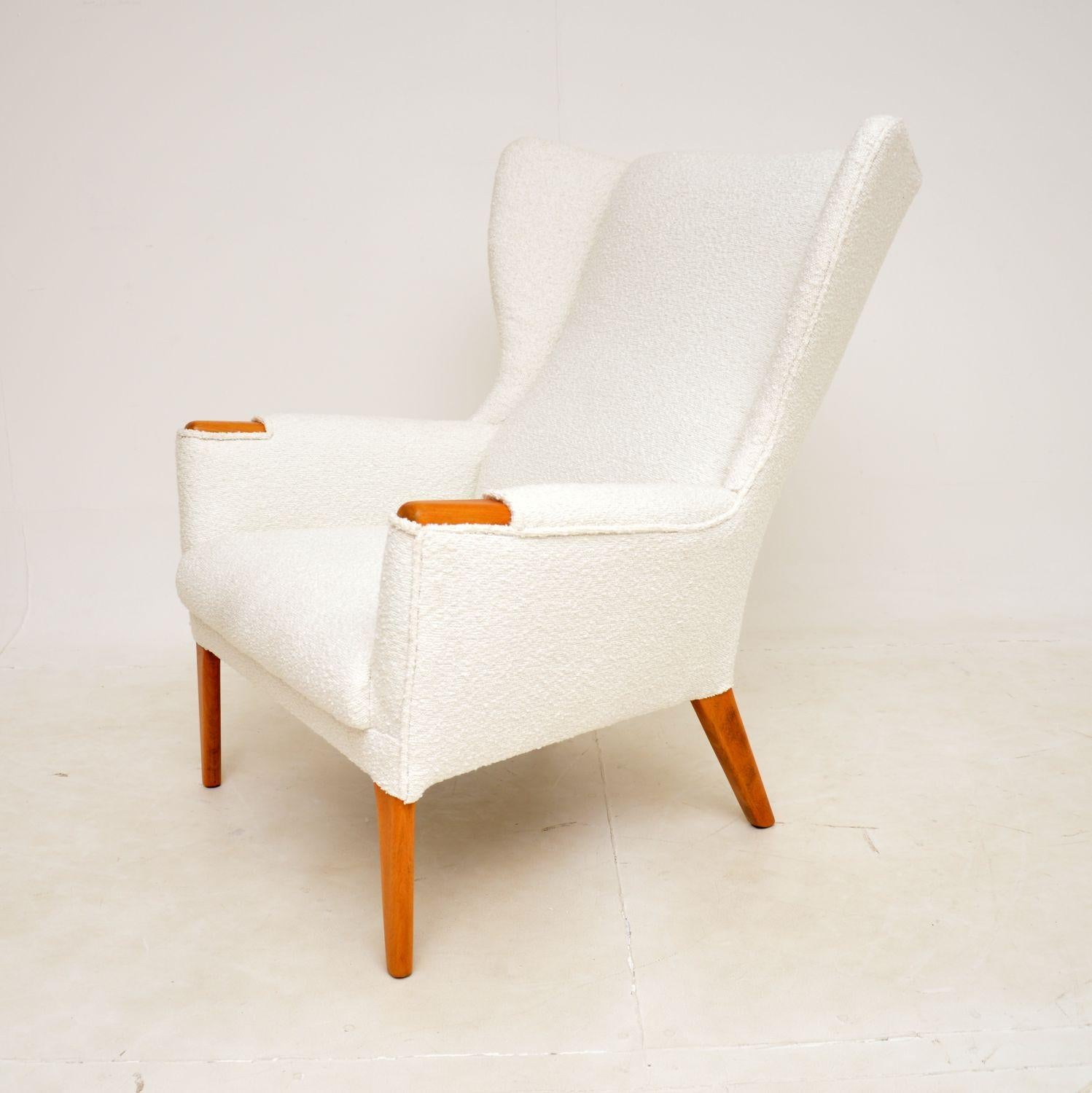 British 1960s Vintage Parker Knoll Wing Back Armchair For Sale
