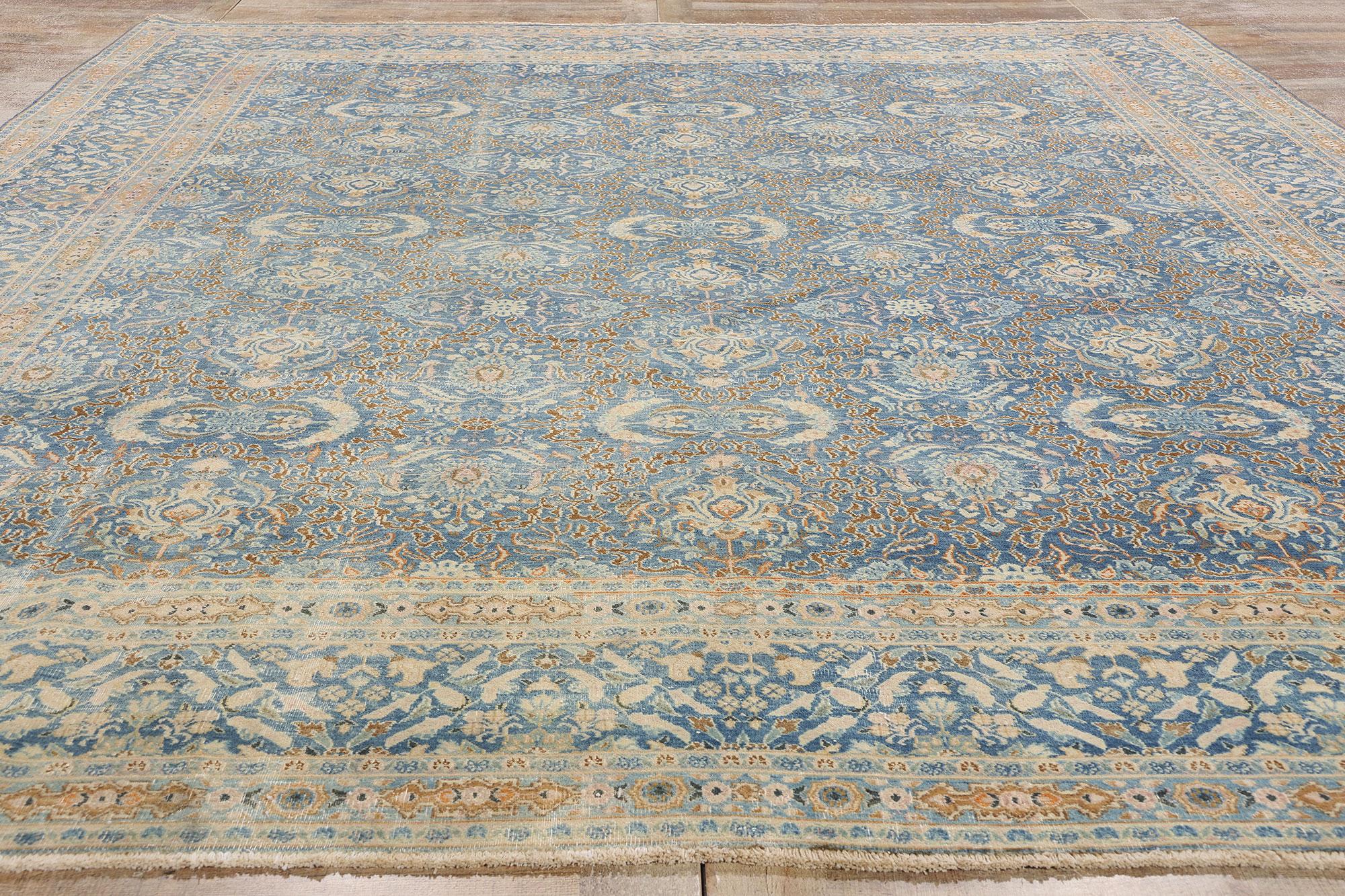 1960's Vintage Persian Mood Carpet mit Modernity Stil im Zustand „Starke Gebrauchsspuren“ im Angebot in Dallas, TX