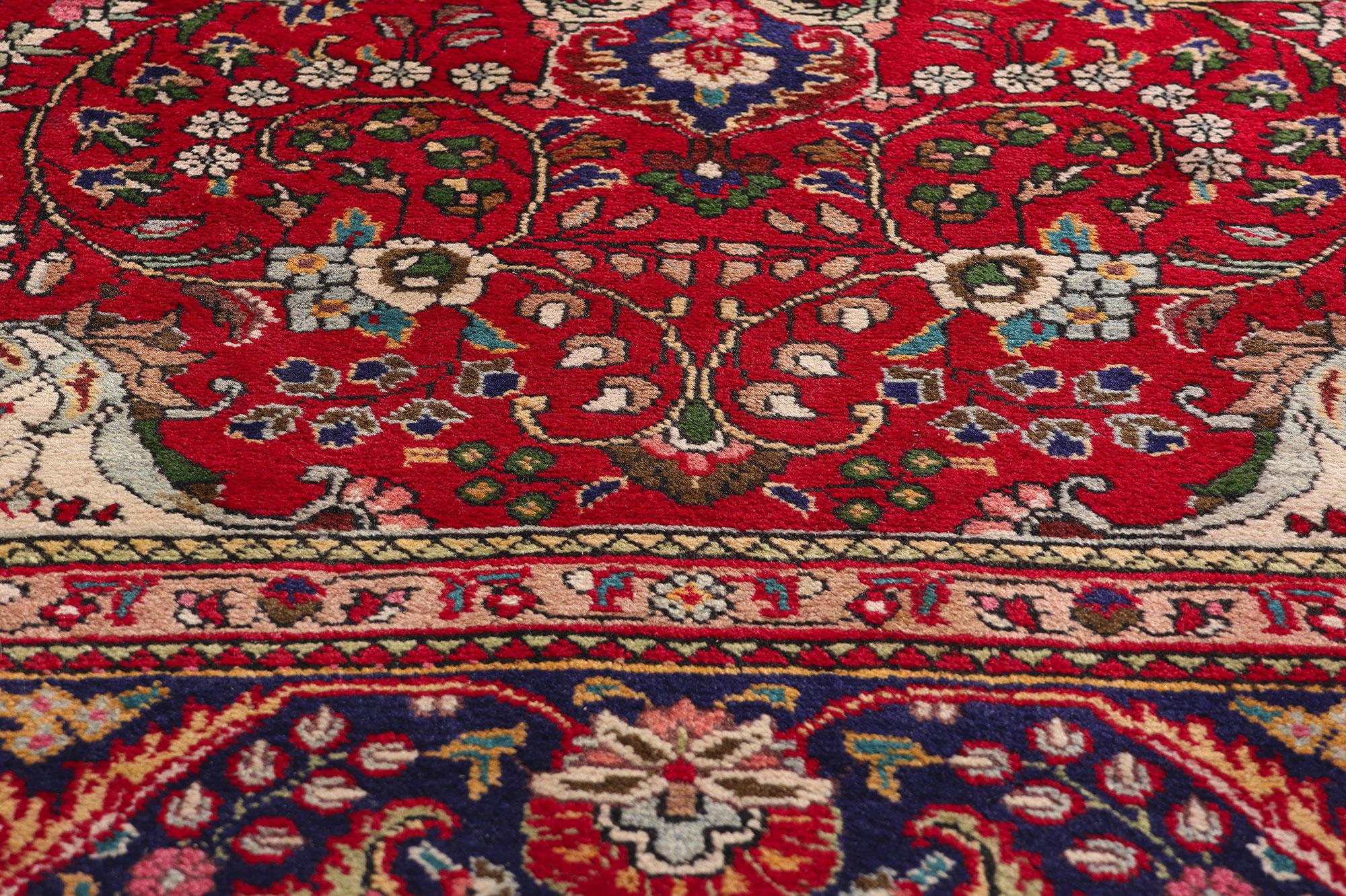 Alfombra persa tabriz vintage de 1960 de estilo tradicional Anudado a mano en venta