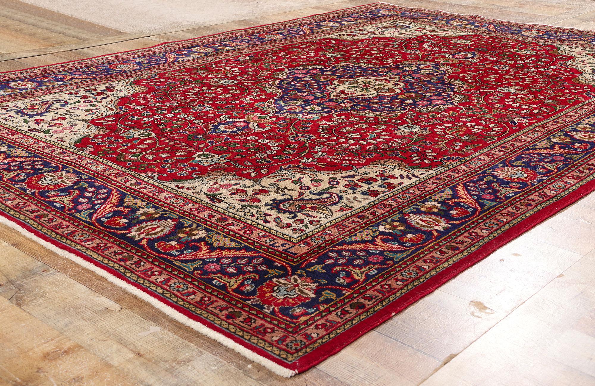 Alfombra persa tabriz vintage de 1960 de estilo tradicional siglo XX en venta