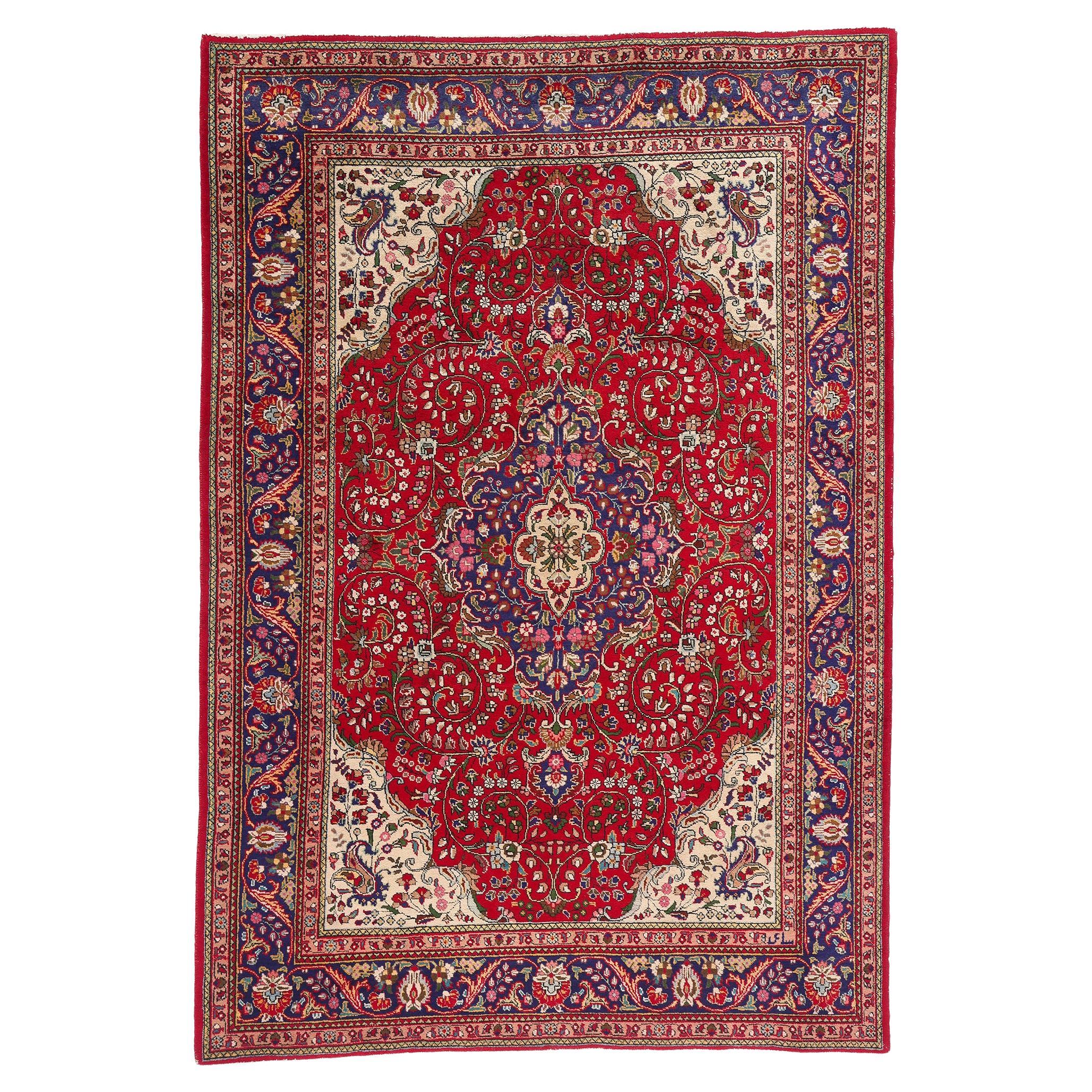 1960's Vintage Persisch Tabriz Teppich mit traditionellen Stil
