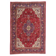 1960's Vintage Persian Tabriz Carpet with Traditional Style
