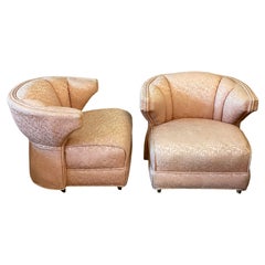 1960s Vintage Pink Side Chairs in Upholstery, a Pair