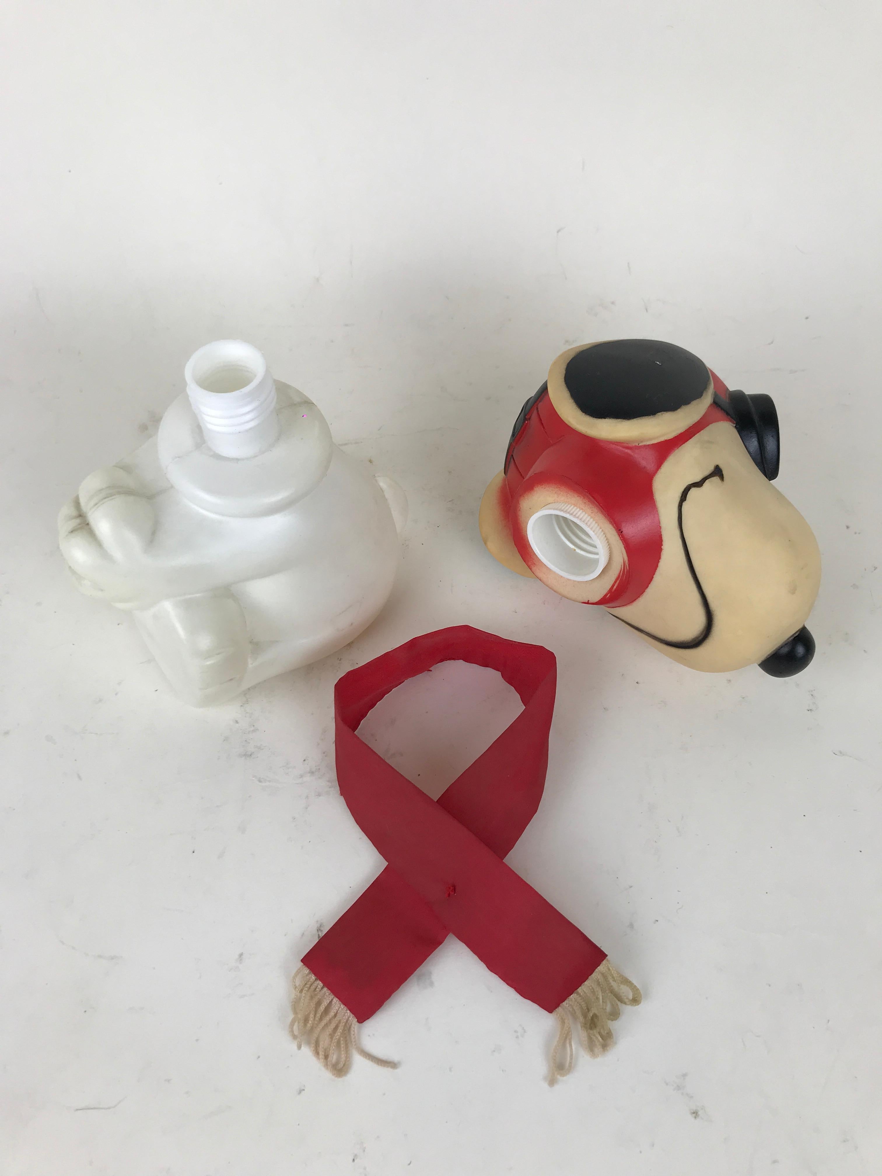 1960s Vintage Plastic Model of Snoopy Wearing Scarf and Heart Shaped Googles 1