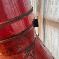 1960s Vintage Red Enamel Cone Fireplace Freestanding
