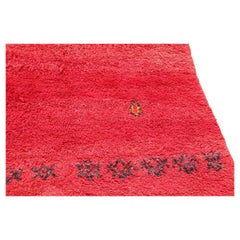 Vintage Moroccan Berber Rug by Weaver Tribes, Red Ethnic Design, 1960s