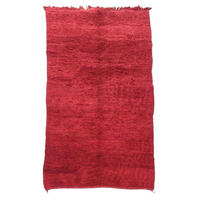 1960er Jahre Vintage Rot Ethnischer Marokkanischer Teppich