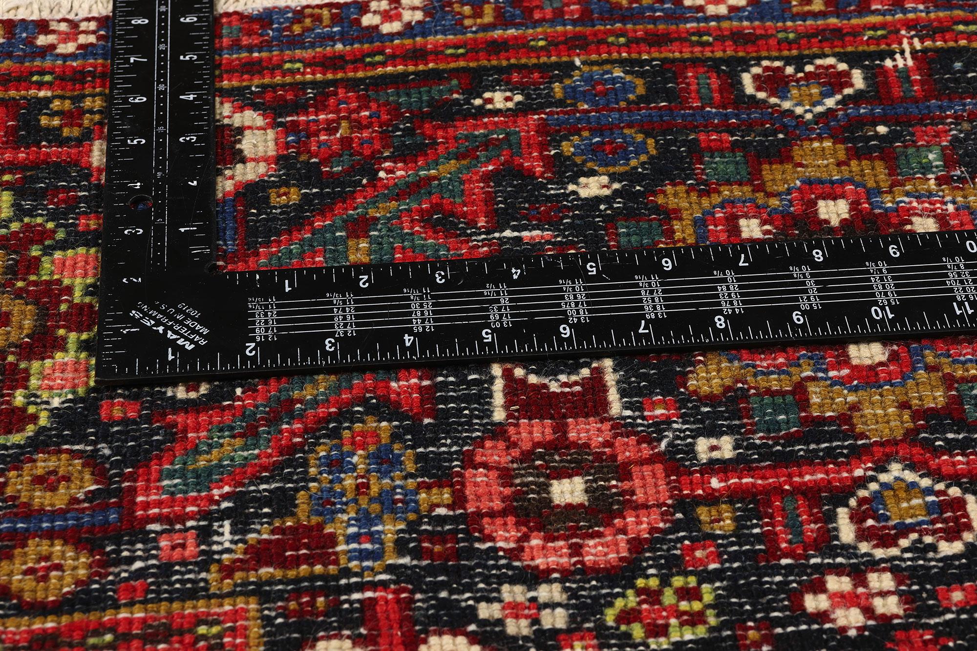 20th Century 1960s Vintage Red Persian Wool Rug Heriz Carpet For Sale