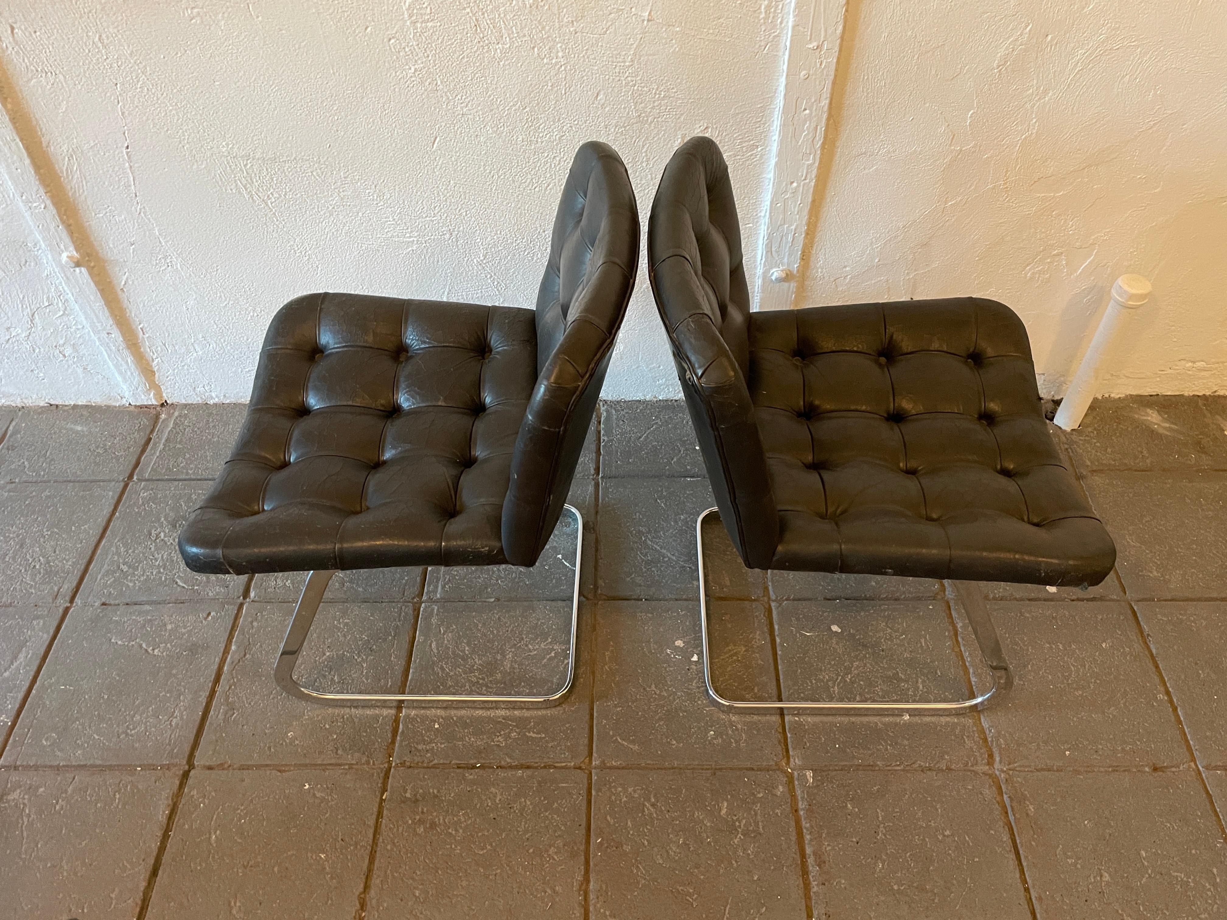 Mid-Century Modern 1960s Vintage Robert Haussmann for Stendig Rh- 304 De Sede Chairs Set of 2