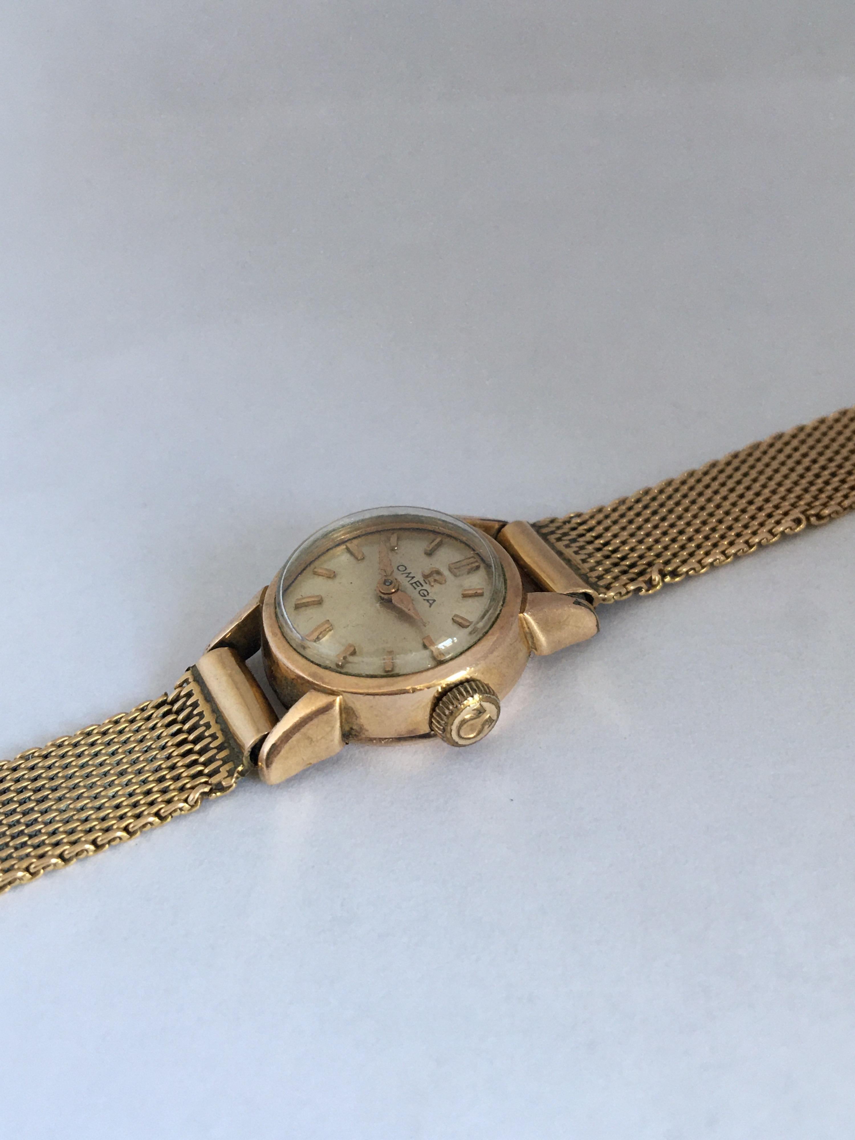 1960s Vintage Rose 80 Microns Rolled Gold Omega Ladies Mechanical Watch 3