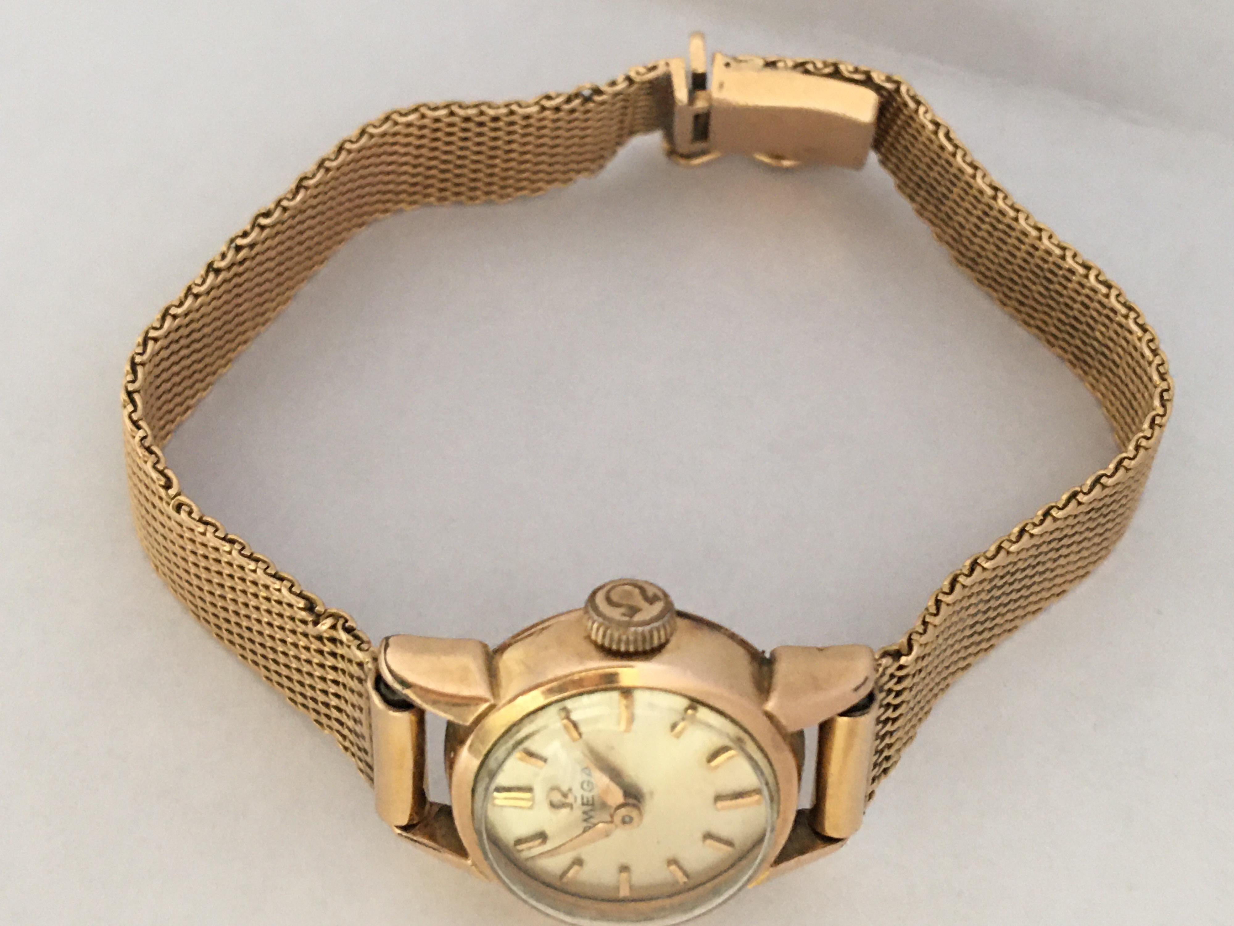 1960s Vintage Rose 80 Microns Rolled Gold Omega Ladies Mechanical Watch 7