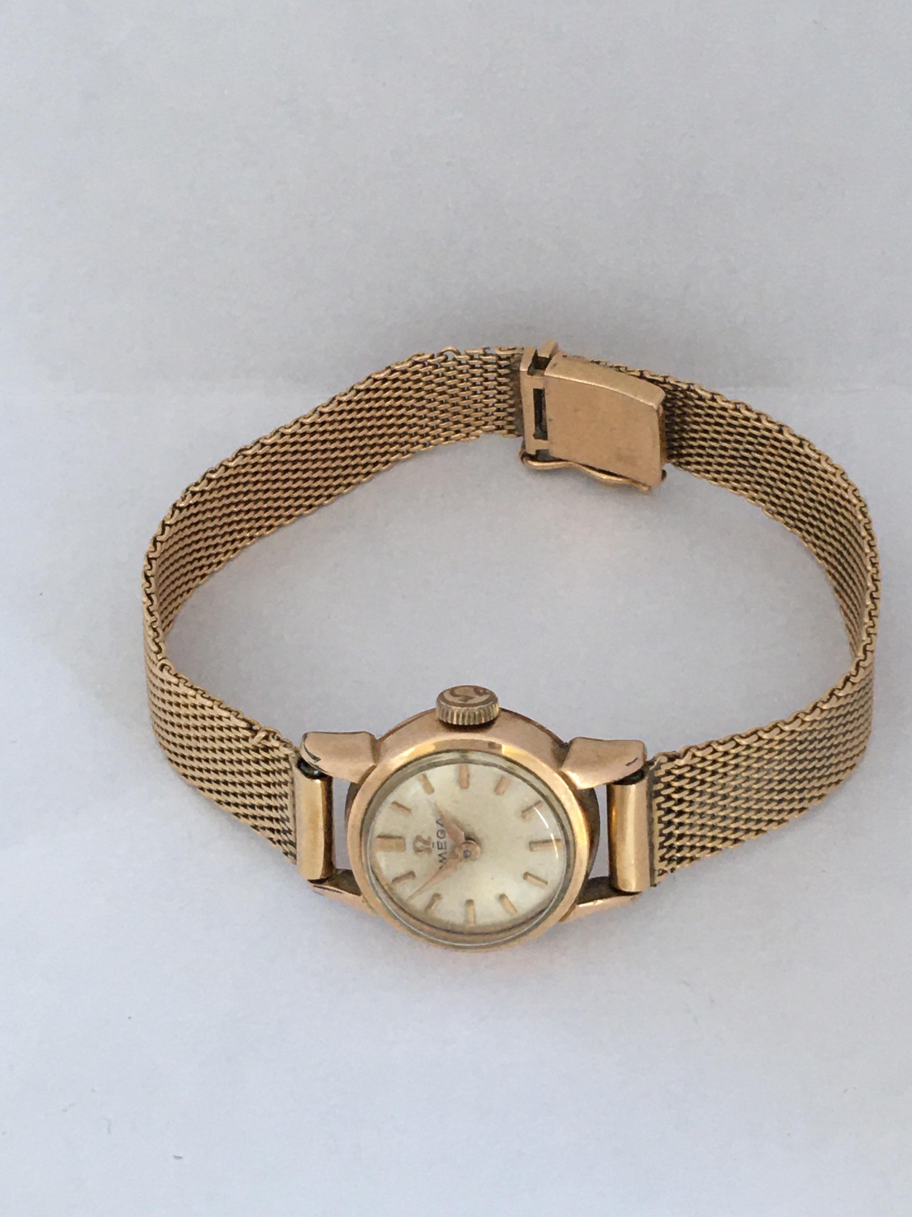 1960s Vintage Rose 80 Microns Rolled Gold Omega Ladies Mechanical Watch 8