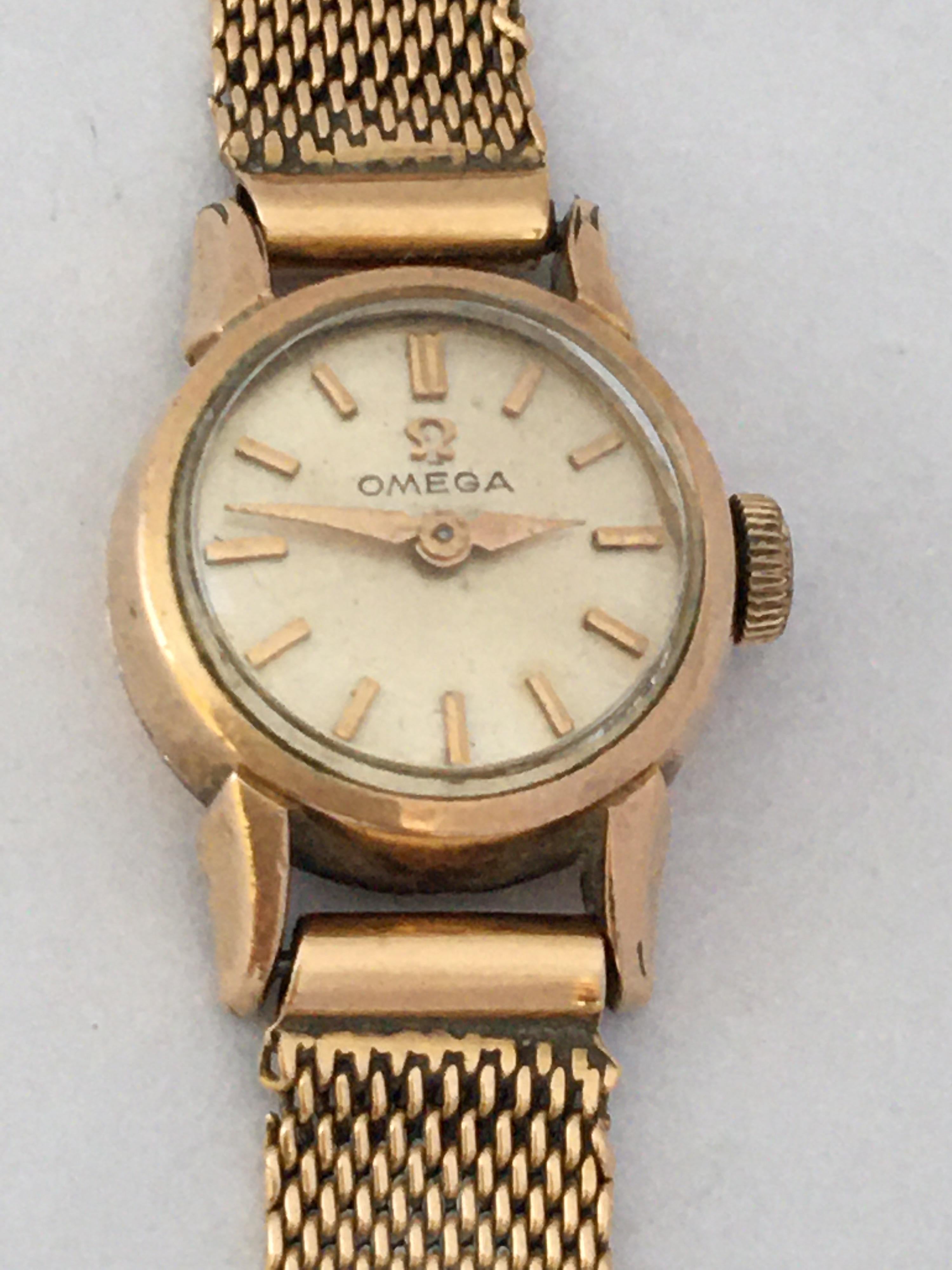 1960s Vintage Rose 80 Microns Rolled Gold Omega Ladies Mechanical Watch 1