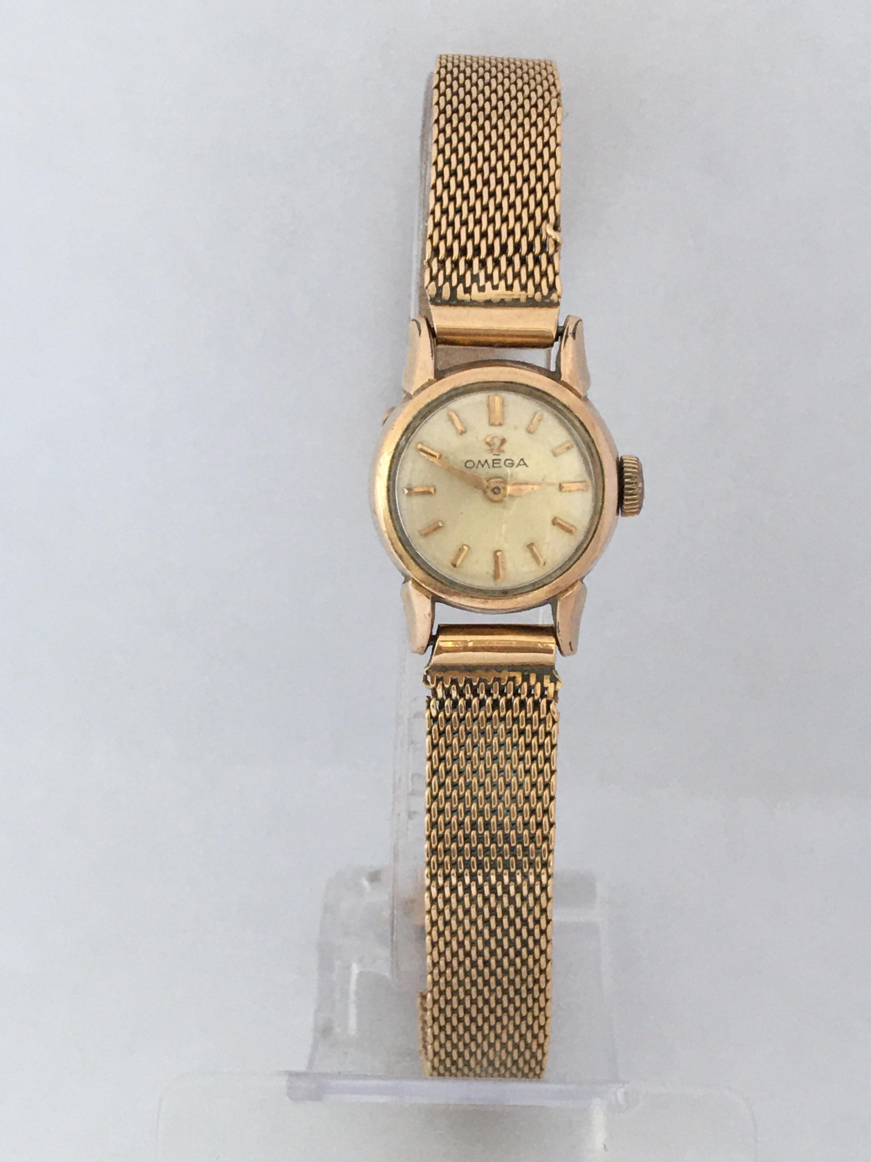 1960s Vintage Rose 80 Microns Rolled Gold Omega Ladies Mechanical Watch 2