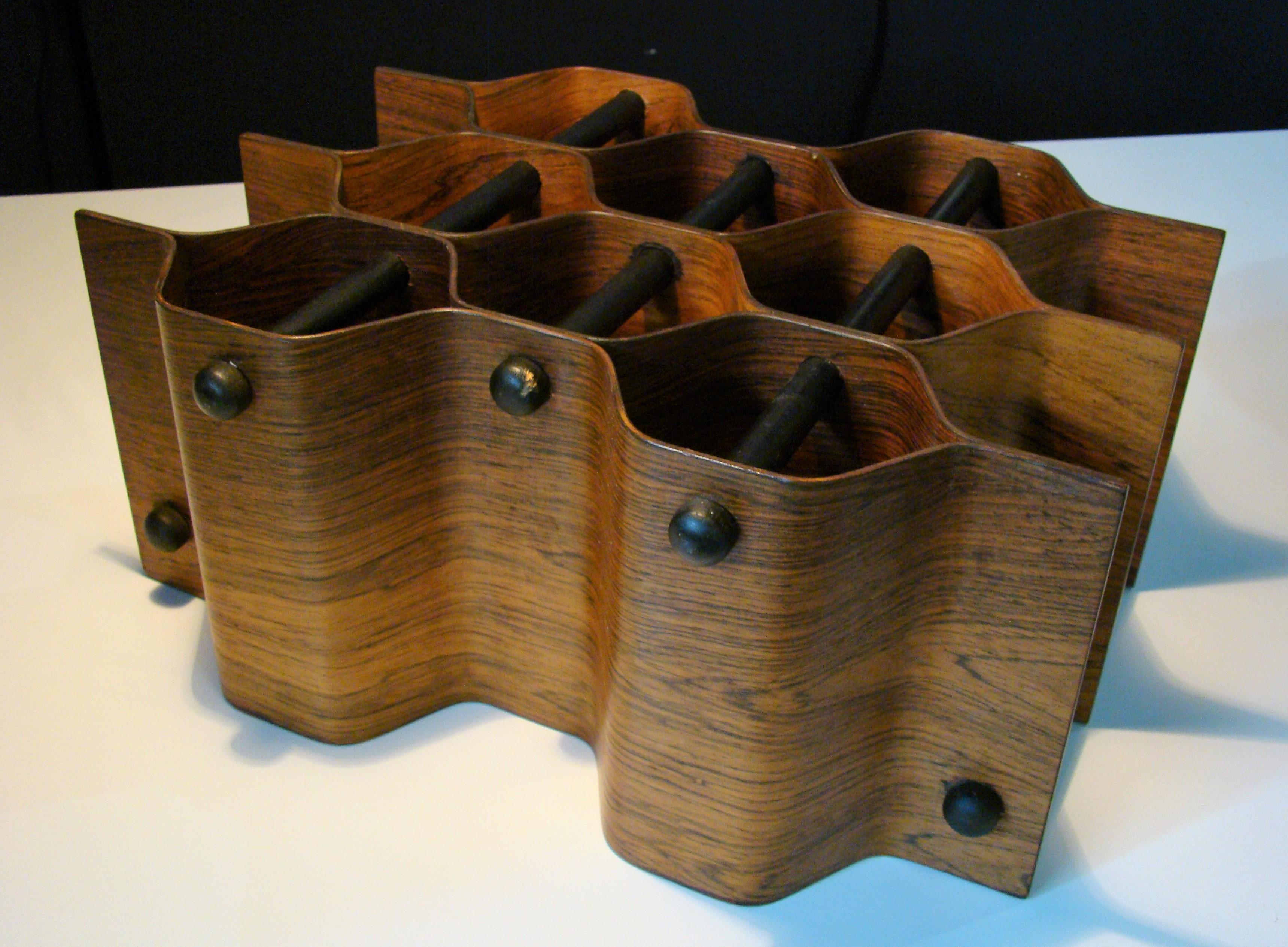 Mid-Century Modern 1960's Vintage Rosewood Wine Rack by Torsten Johansson for AB Formtra 'Sweden' For Sale