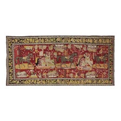 Vintage-Teppich aus russischer Wolle mit Tiermotiv aus den 1960er Jahren, Mid-Century-Design, 4'3" x 9'3"