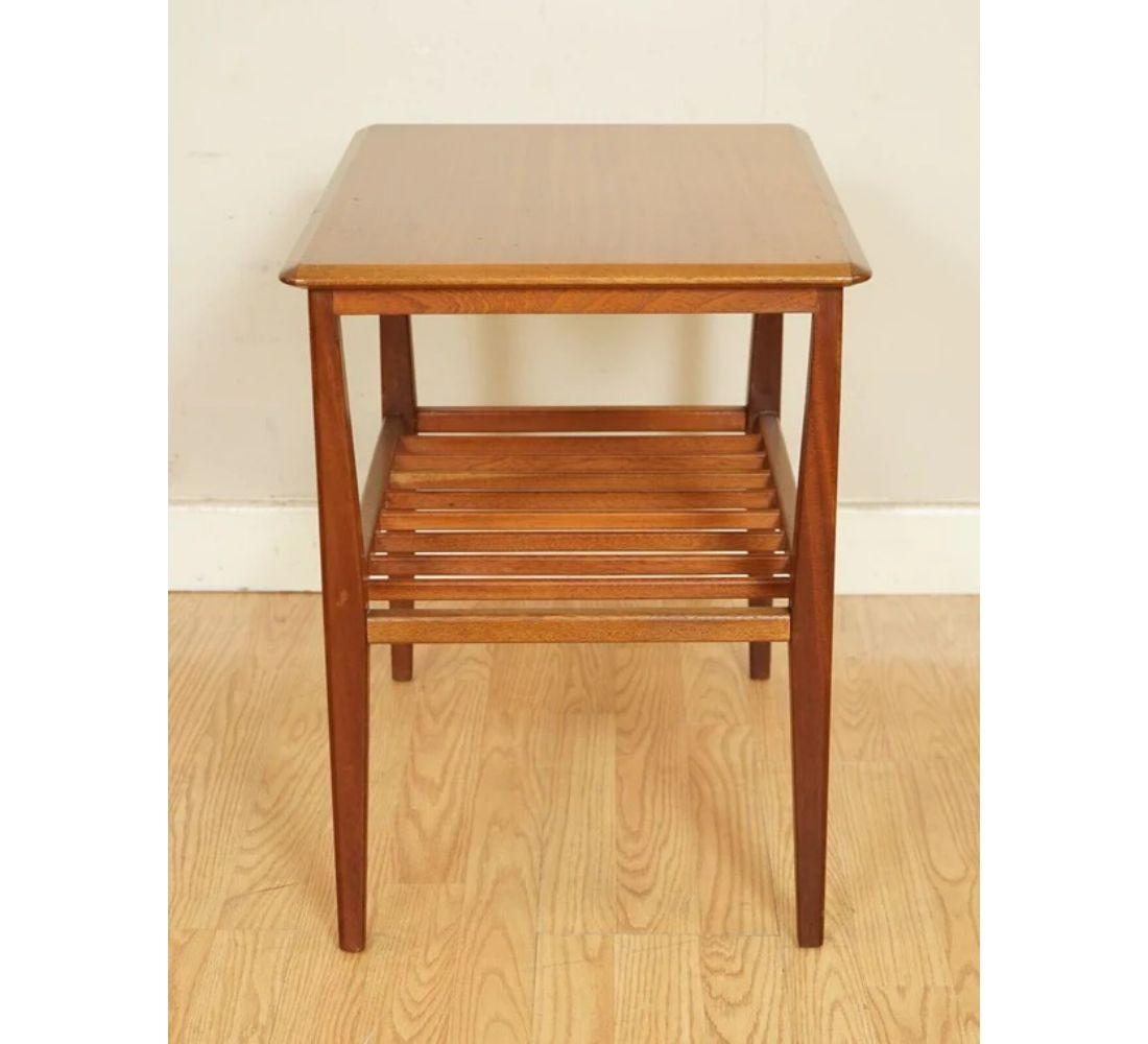 Hand-Crafted 1960s Vintage Scandanavian Teak Mid Century Side End Lamp Table For Sale