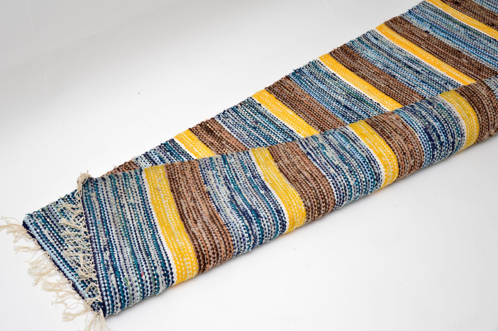 Woven 1960s Vintage Scandinavian Wool Rug For Sale