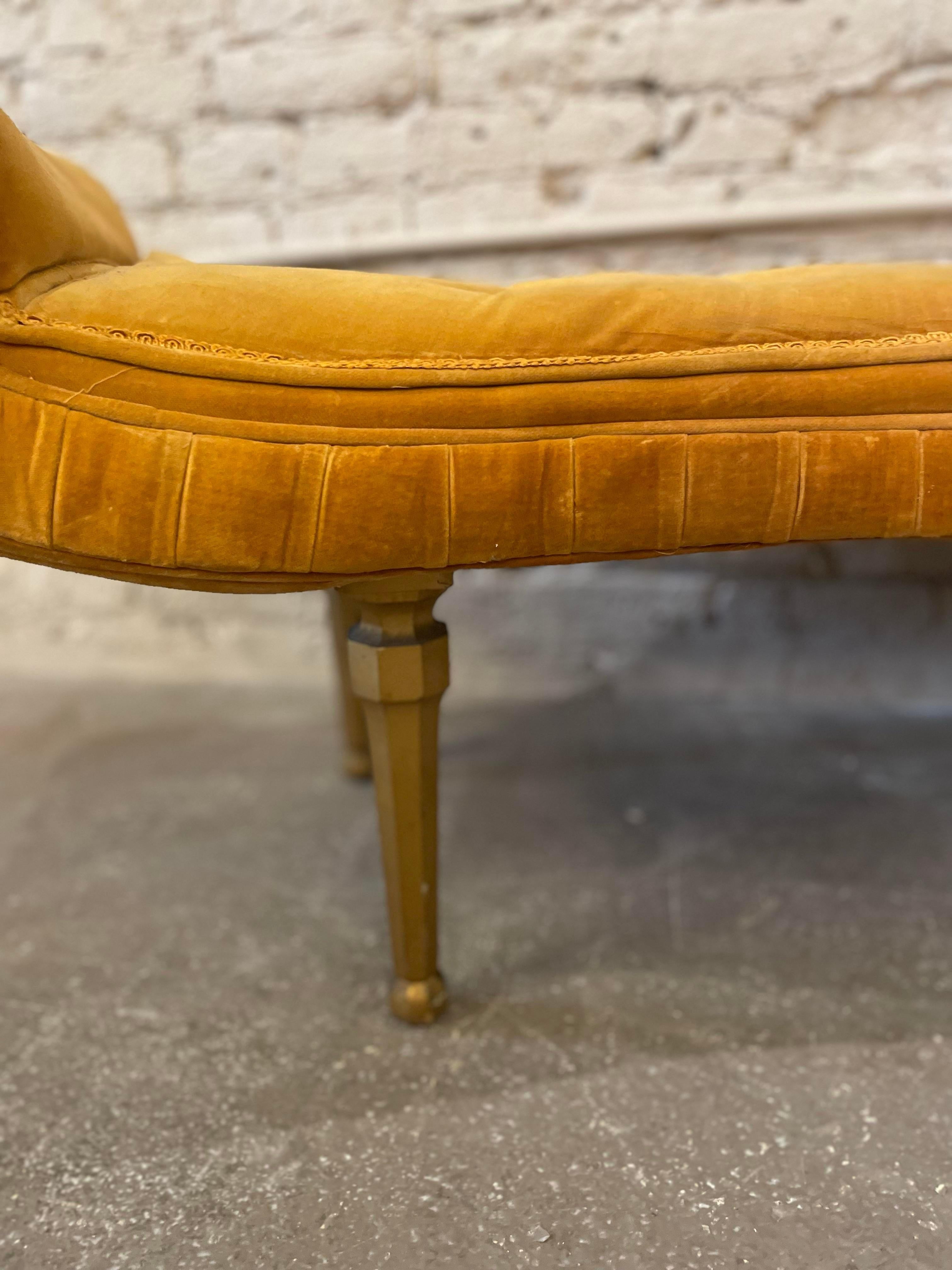 1960s Vintage Scroll Arm Curved Bench For Sale 3