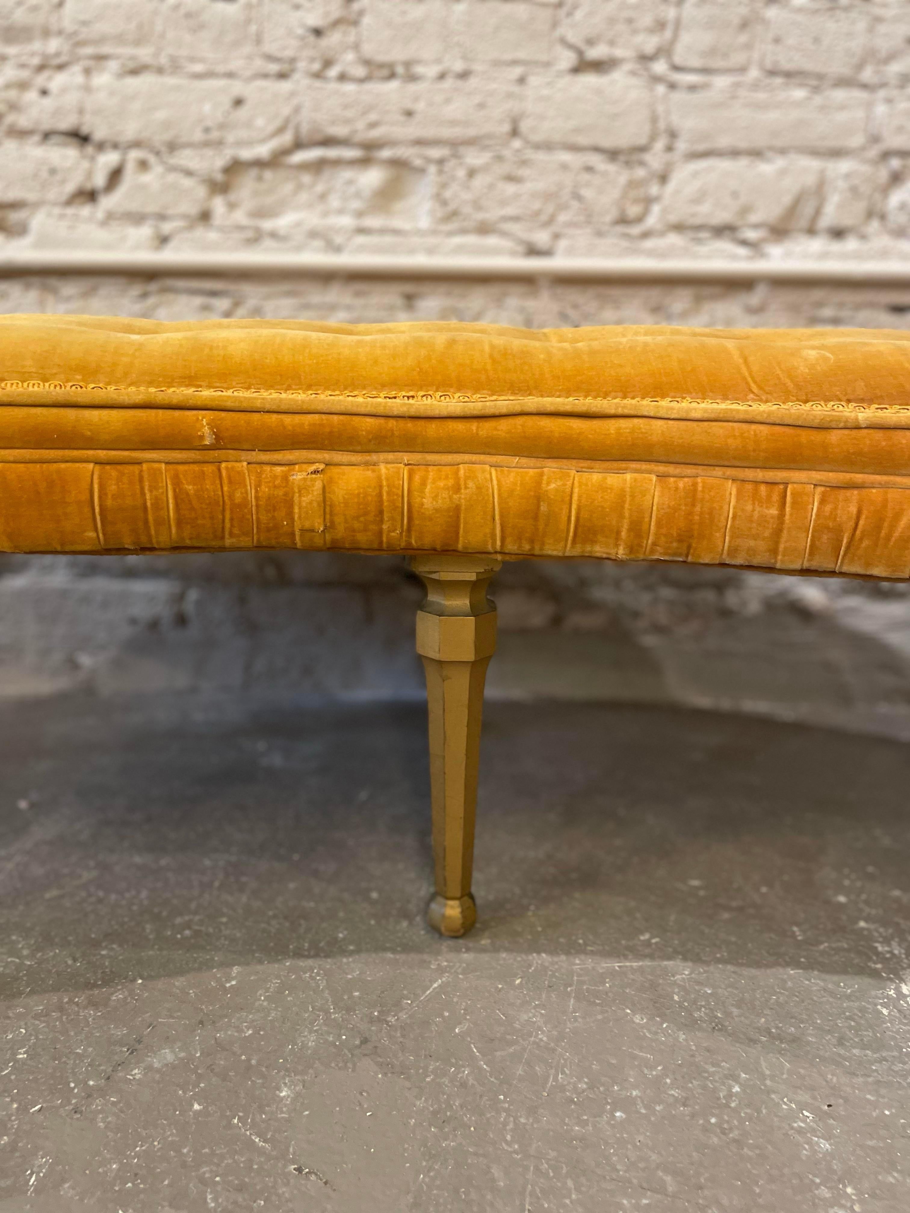 Mid-20th Century 1960s Vintage Scroll Arm Curved Bench For Sale